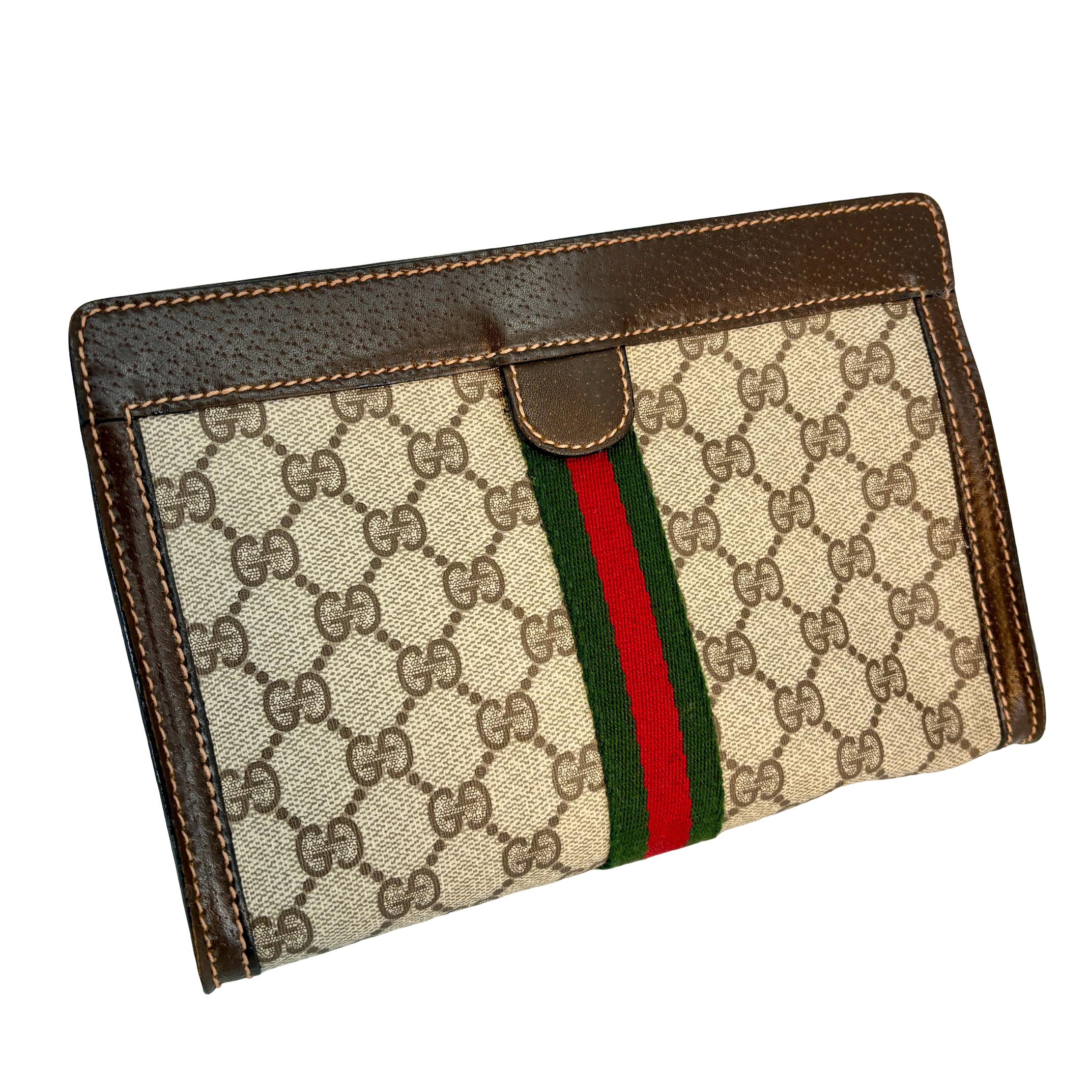 Gucci Parfums Toiletry Pouch / Clutch Beige GG Supreme Canvas