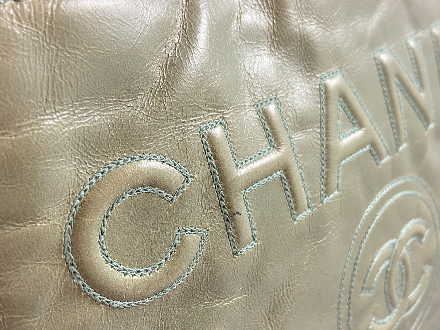 Chanel Deauville Hand / Tote Bag Mint Green Leather