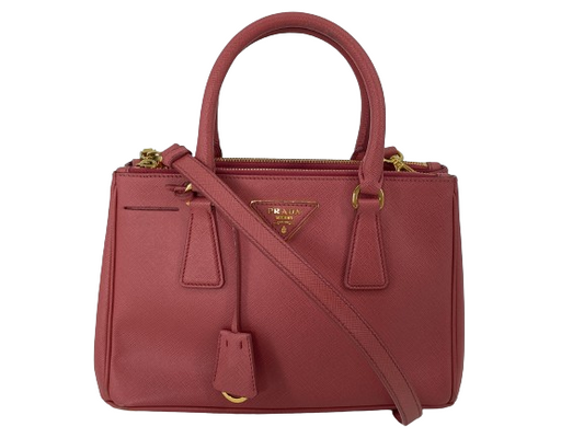 Prada Galleria Hand Bag Pink Saffiano Leather