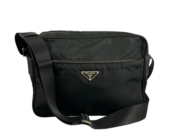 Prada Tessuto Nylon Shoulder / Messenger Bag Black