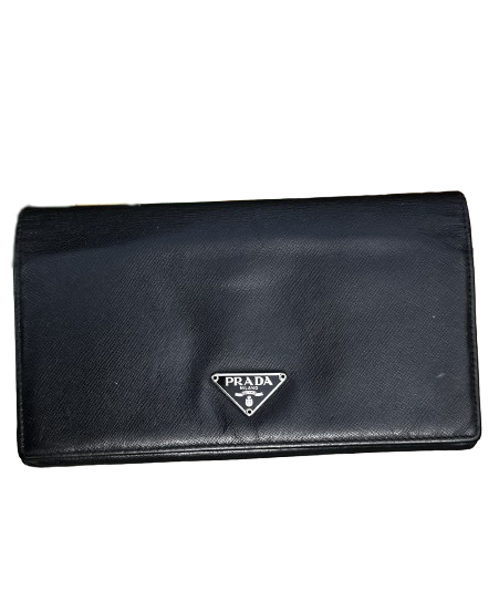 Prada Saffiano Long Wallet Black