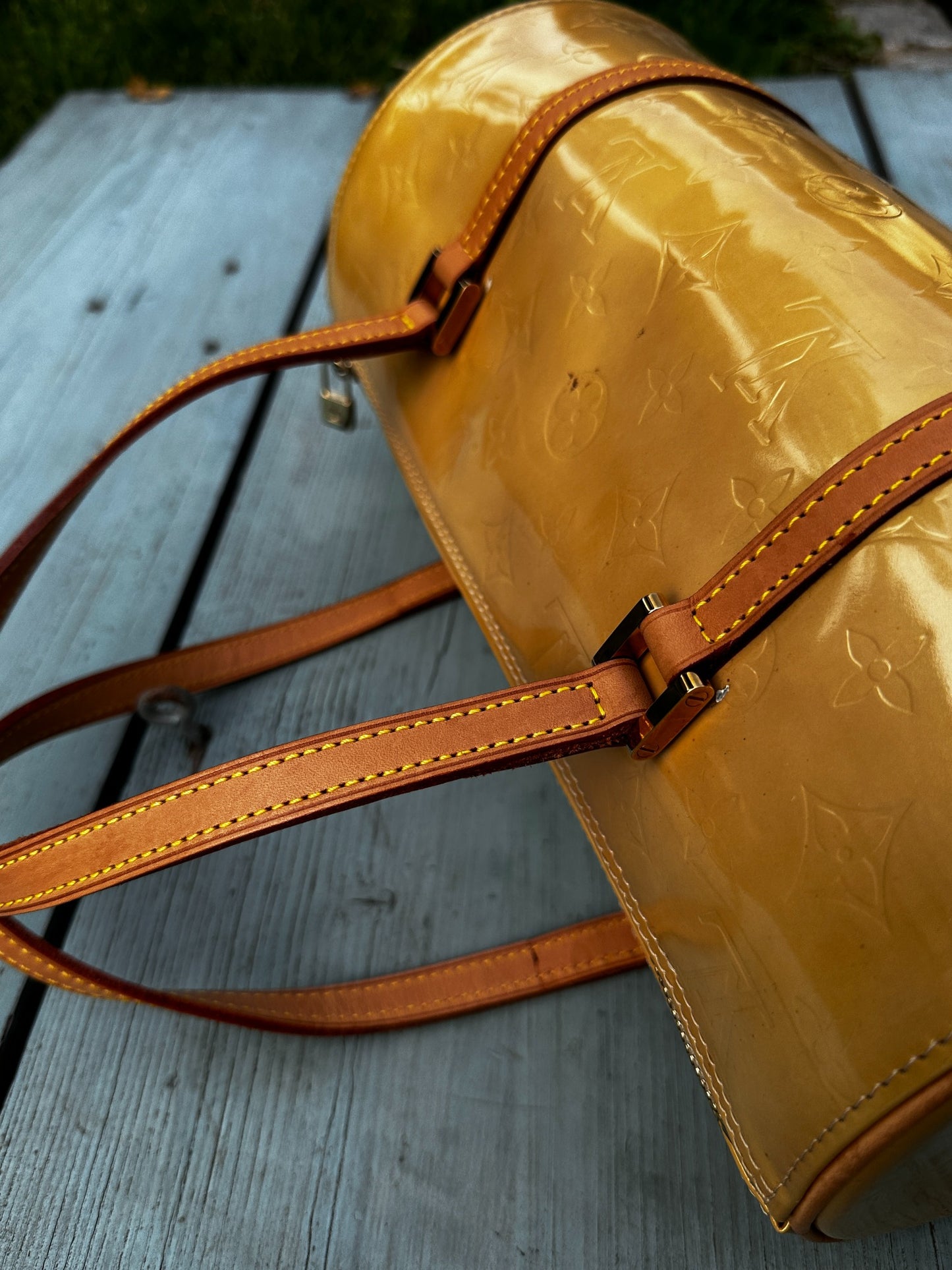 Louis Vuitton Bedford / Papillon Yellow Vernis Leather