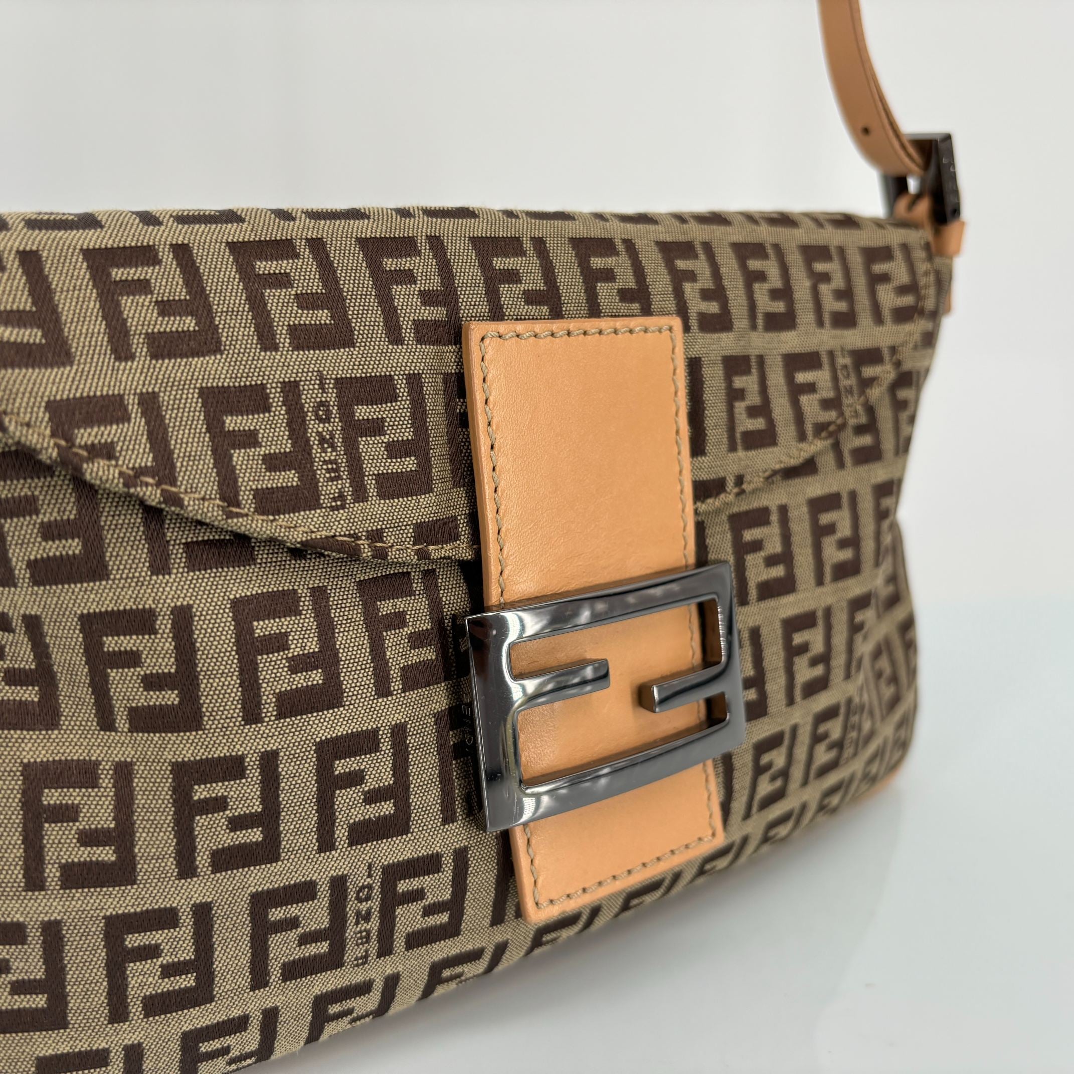 Fendi Mamma Baguette Bag Beige Zucchino Monogram