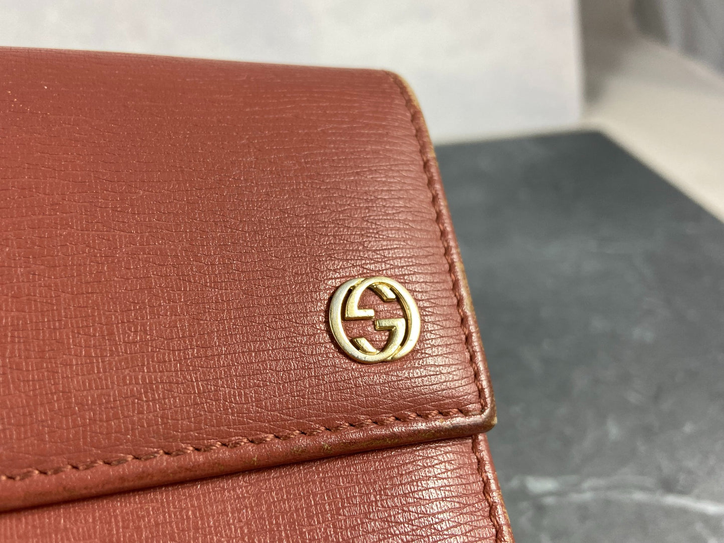 Gucci Long Wallet Light Red Leather