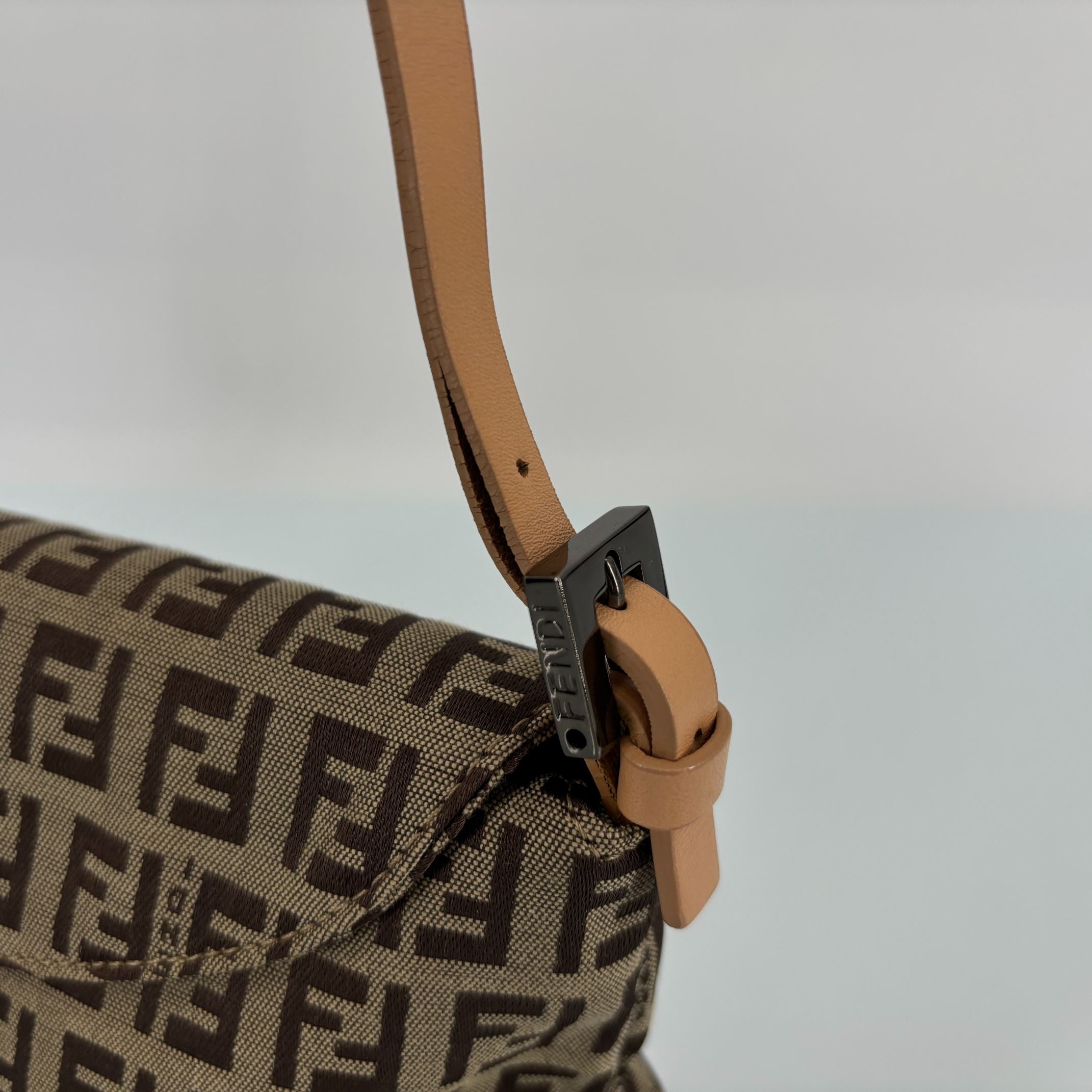 Fendi Mamma Baguette Bag Beige Zucchino Monogram