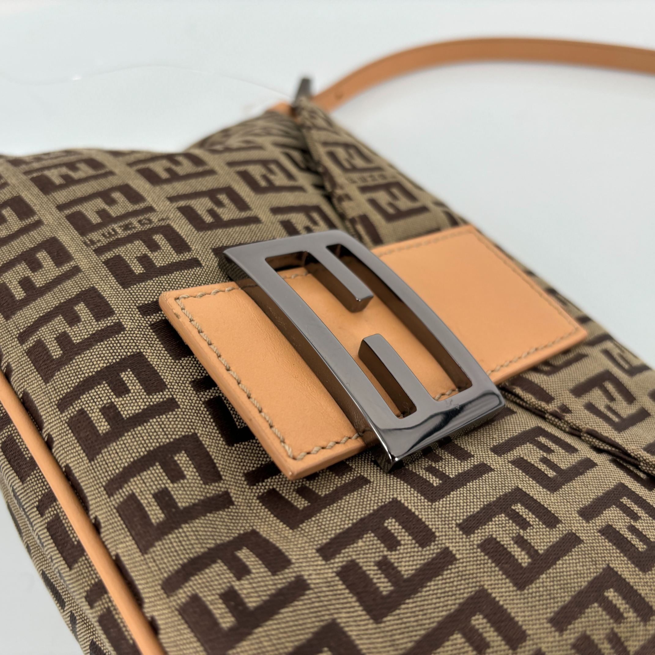 Fendi Mamma Baguette Bag Beige Zucchino Monogram