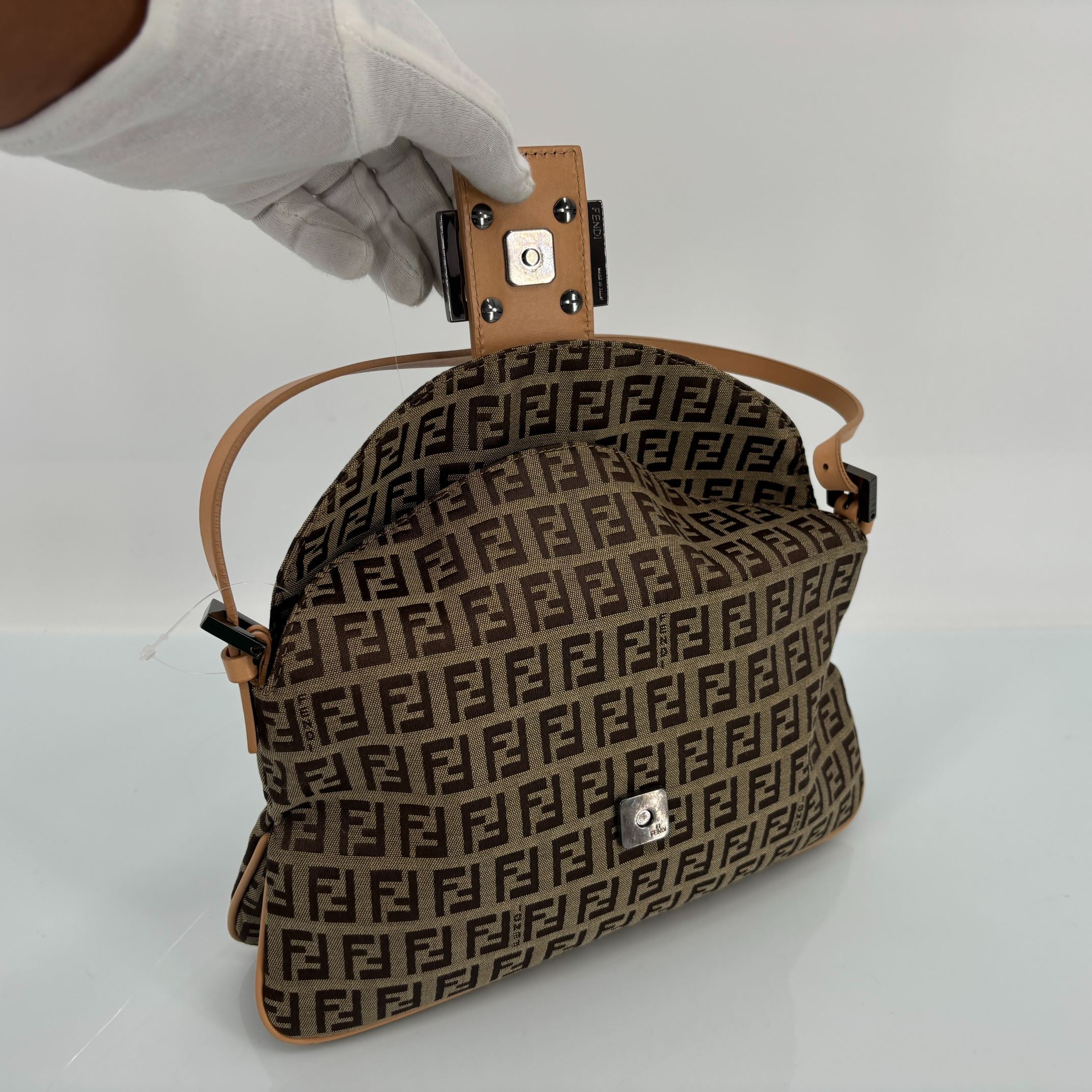 Fendi Mamma Baguette Bag Beige Zucchino Monogram