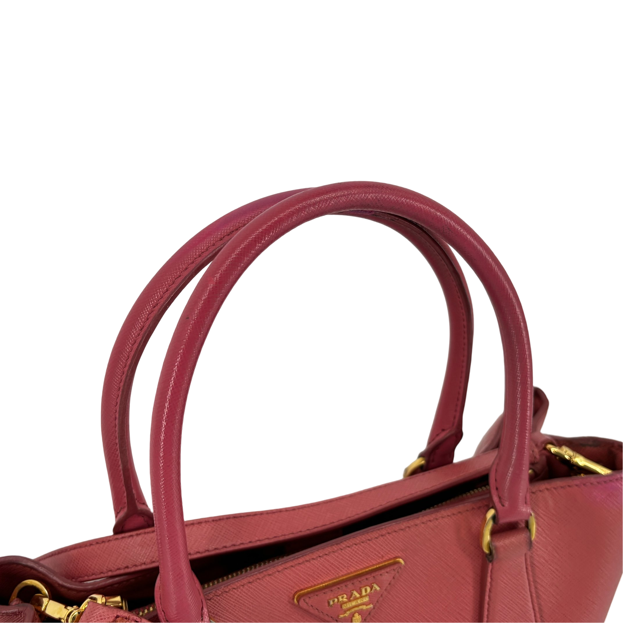 Prada Galleria Hand Bag Pink Saffiano Leather