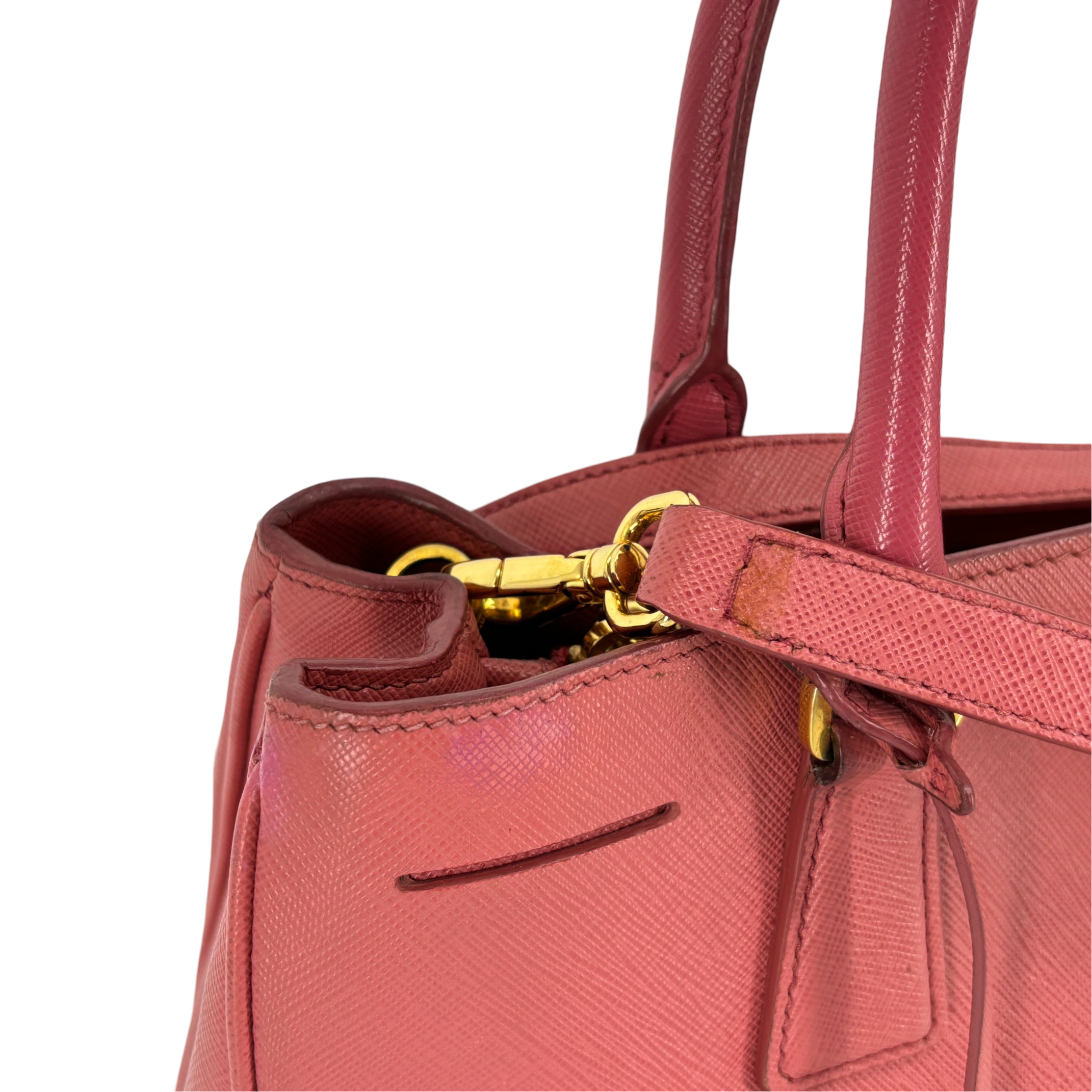 Prada Galleria Hand Bag Pink Saffiano Leather