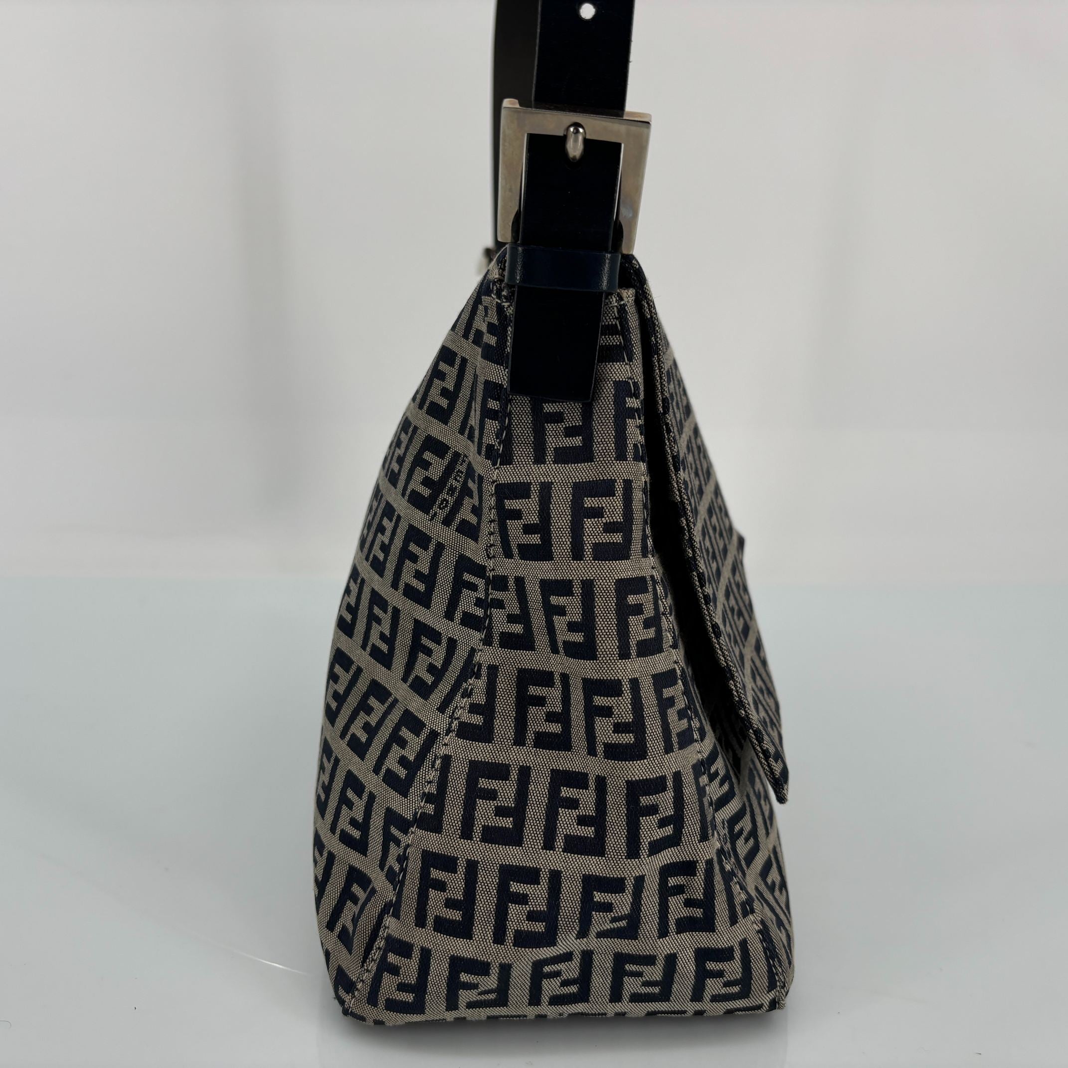 Fendi Mamma Baguette Bag Navy Zucchino Monogram