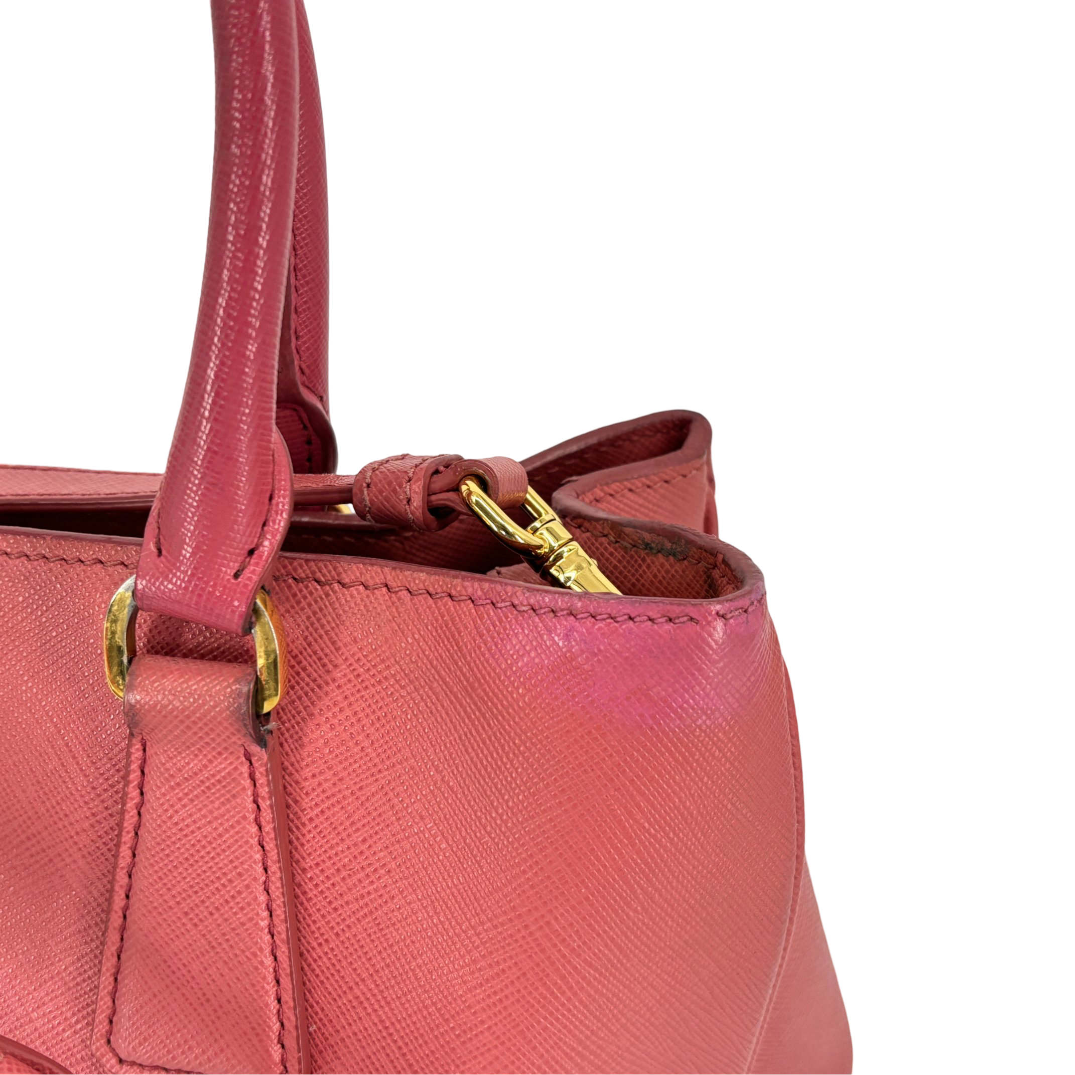 Prada Galleria Hand Bag Pink Saffiano Leather