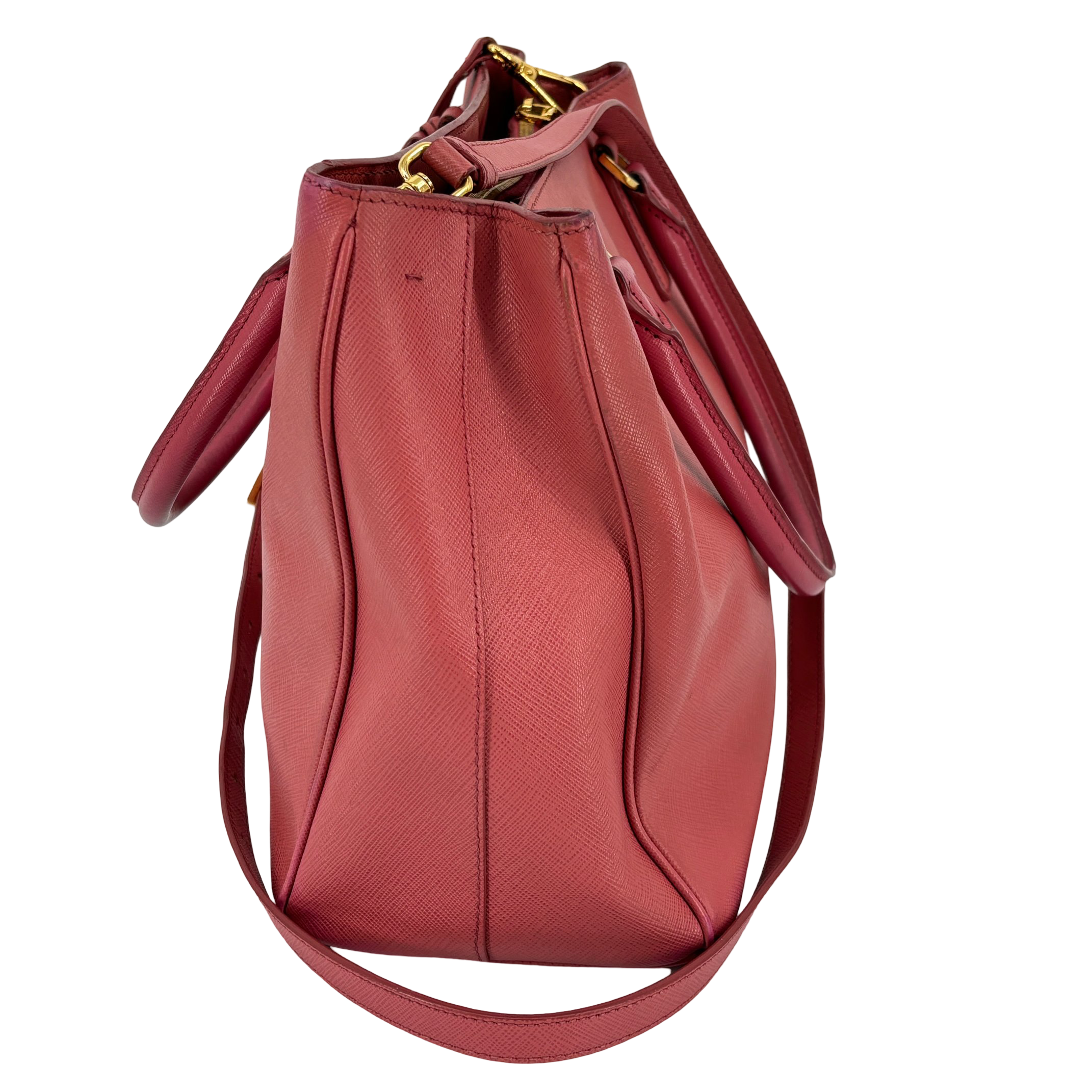 Prada Galleria Hand Bag Pink Saffiano Leather