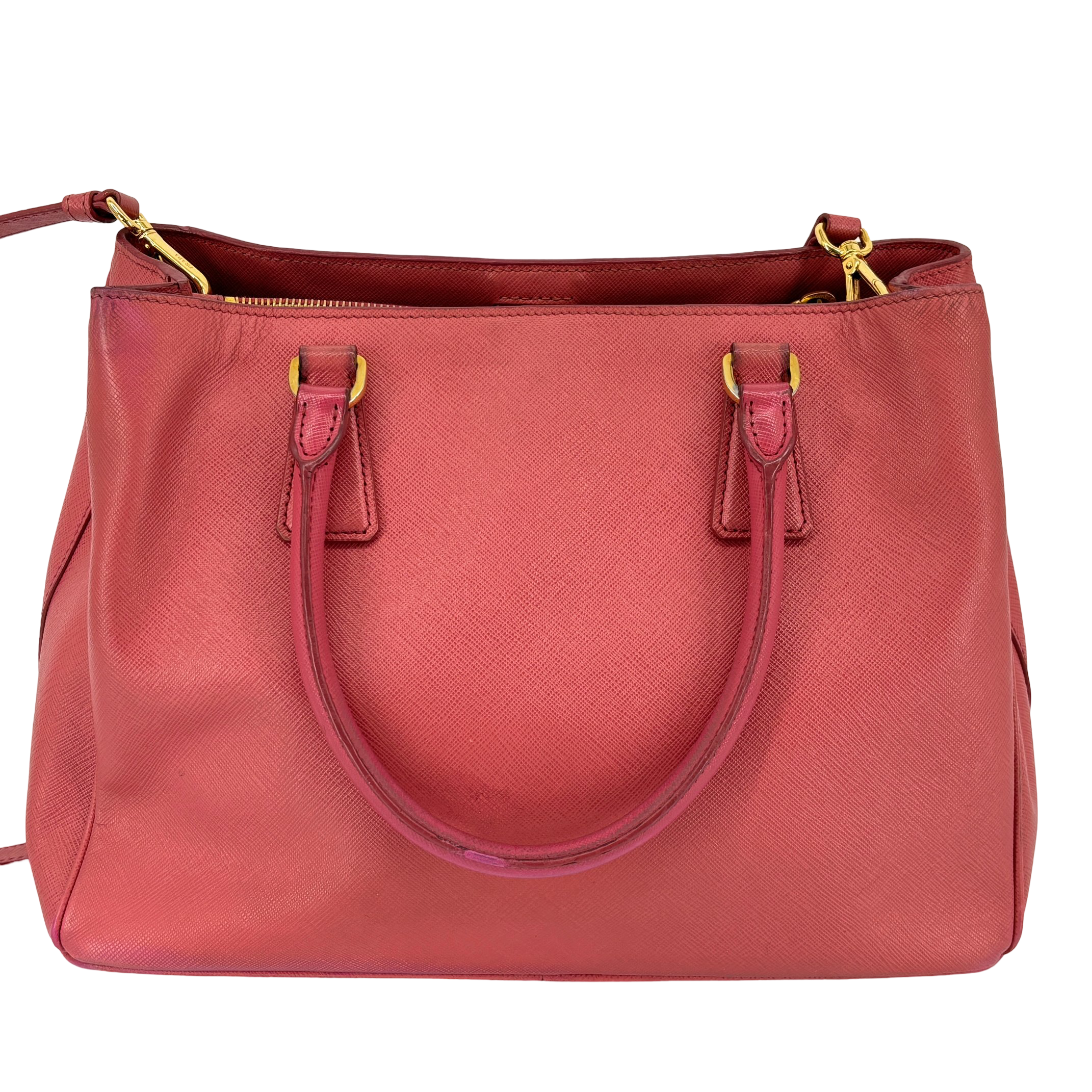 Prada Galleria Hand Bag Pink Saffiano Leather