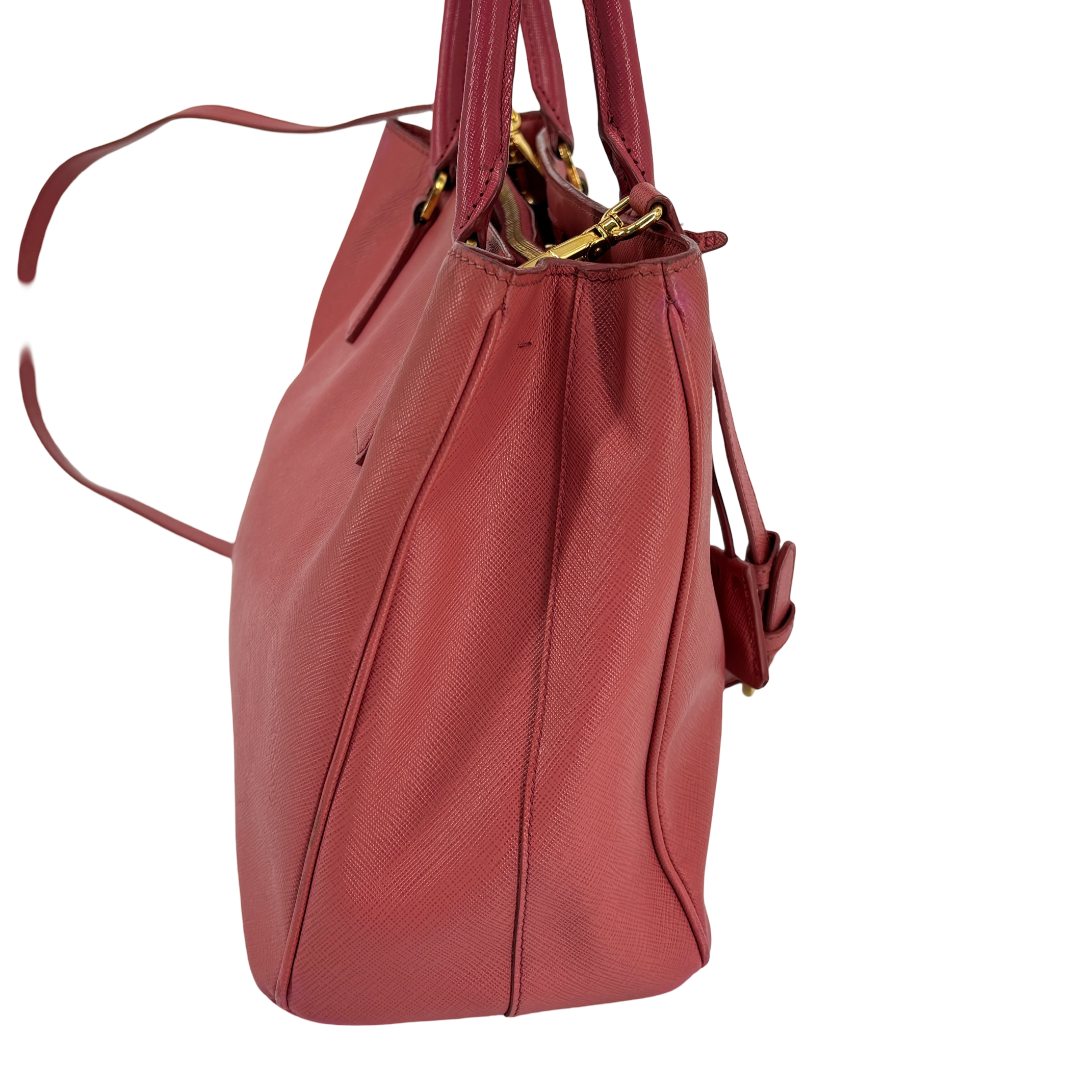 Prada Galleria Hand Bag Pink Saffiano Leather