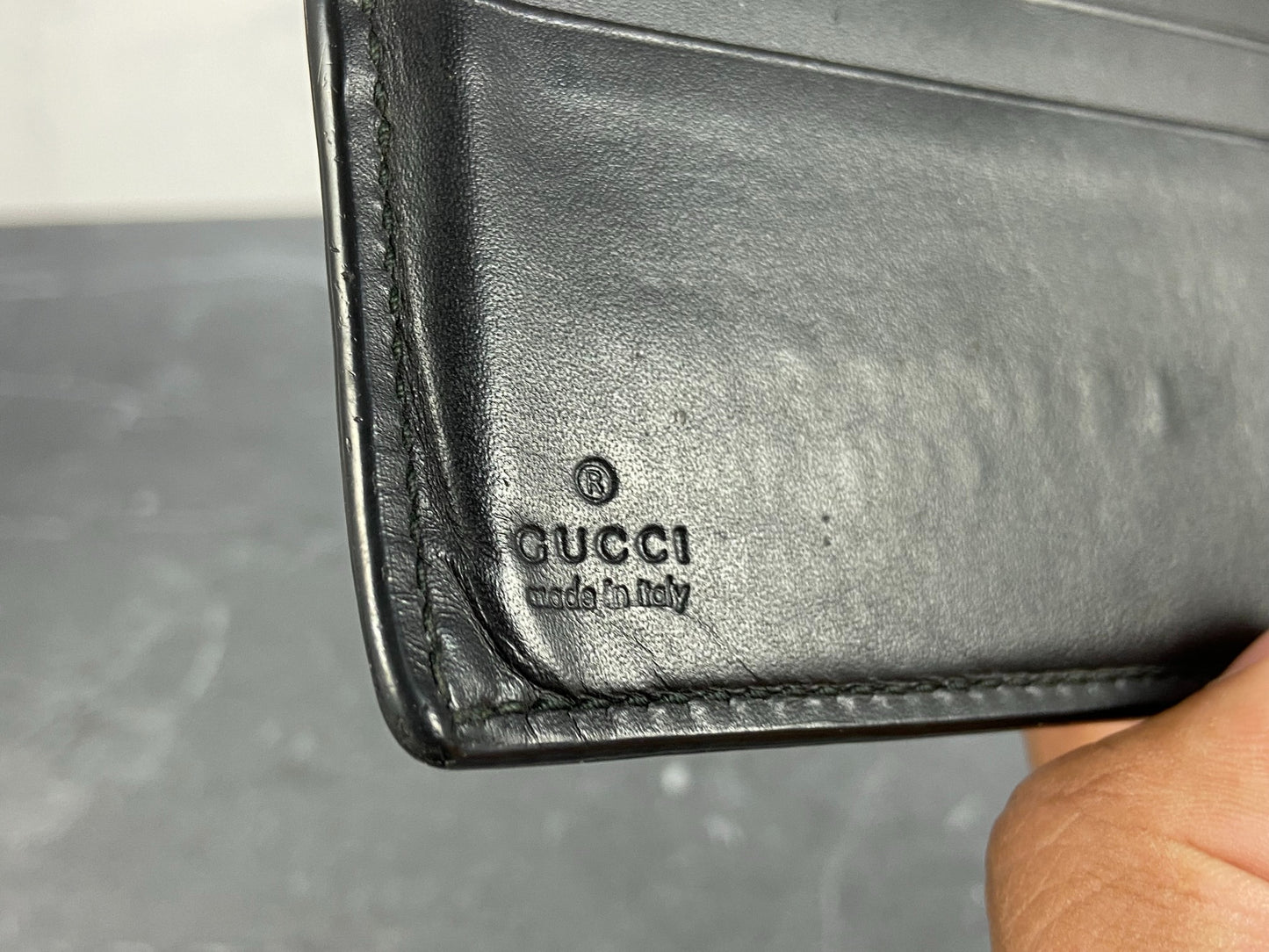 Gucci Bifold Wallet Black GG Monogram Leather