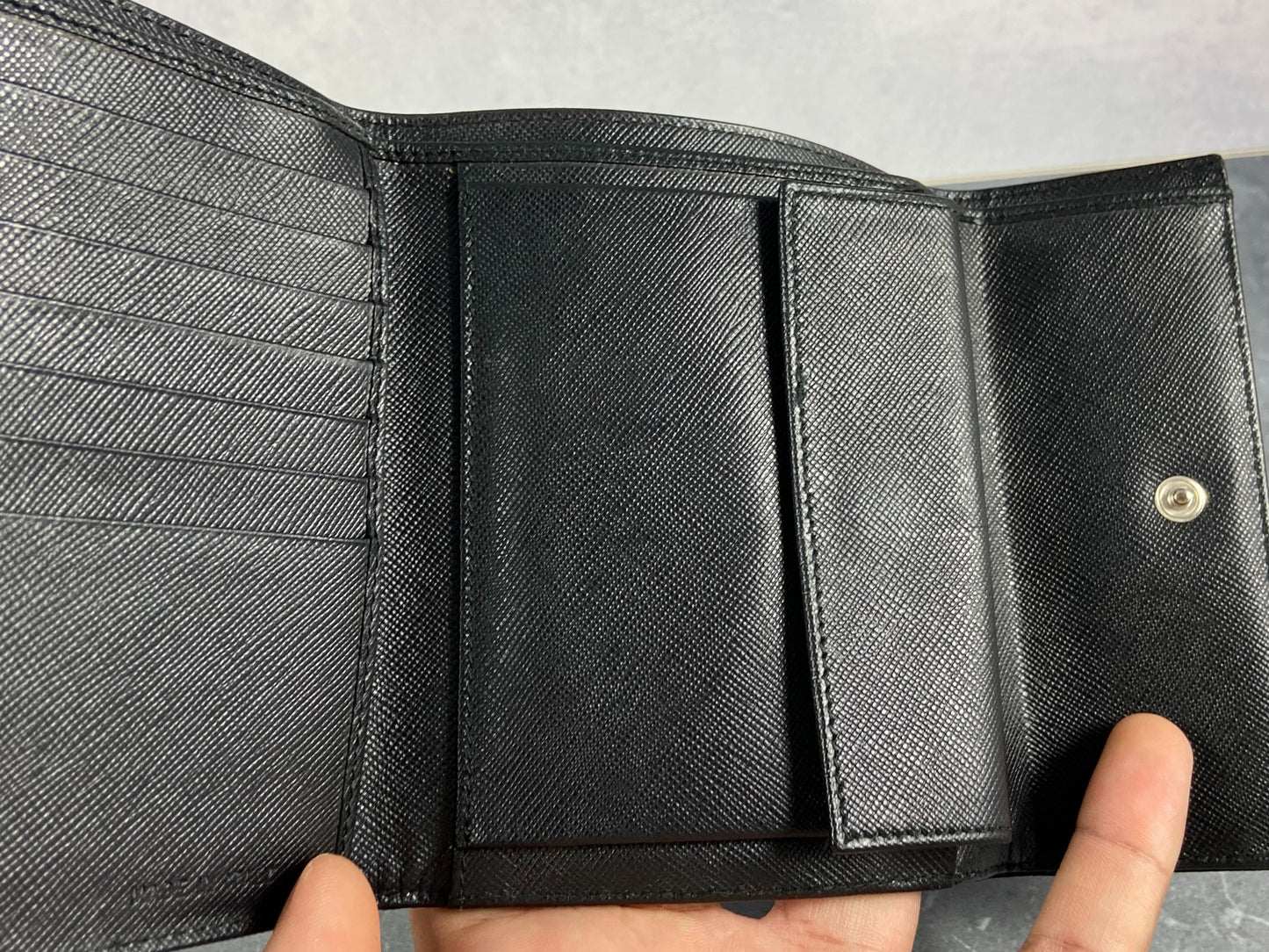 Prada Tessuto Nylon Compact Wallet Black