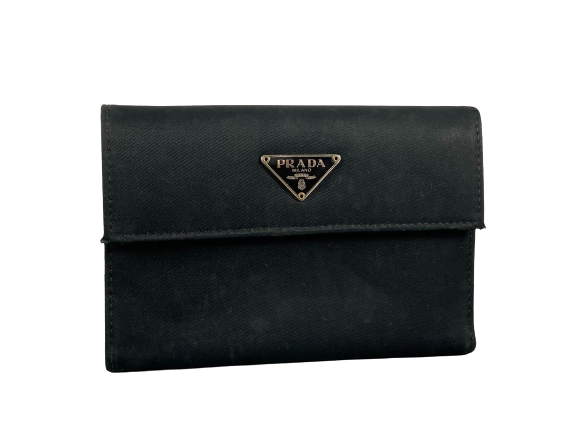 Prada Tessuto Nylon Trifold Wallet Black