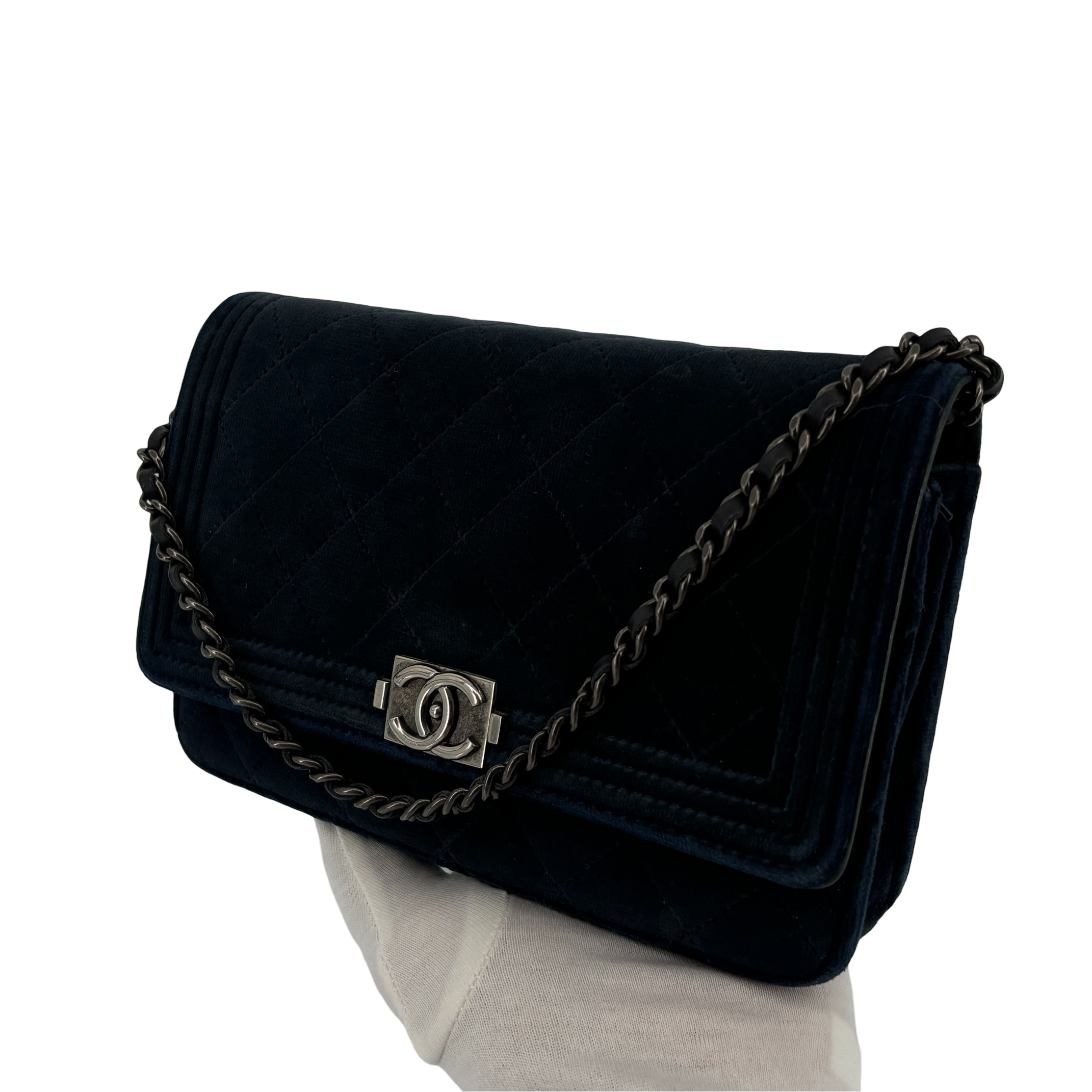 Chanel Boy Wallet on Chain Bag Navy