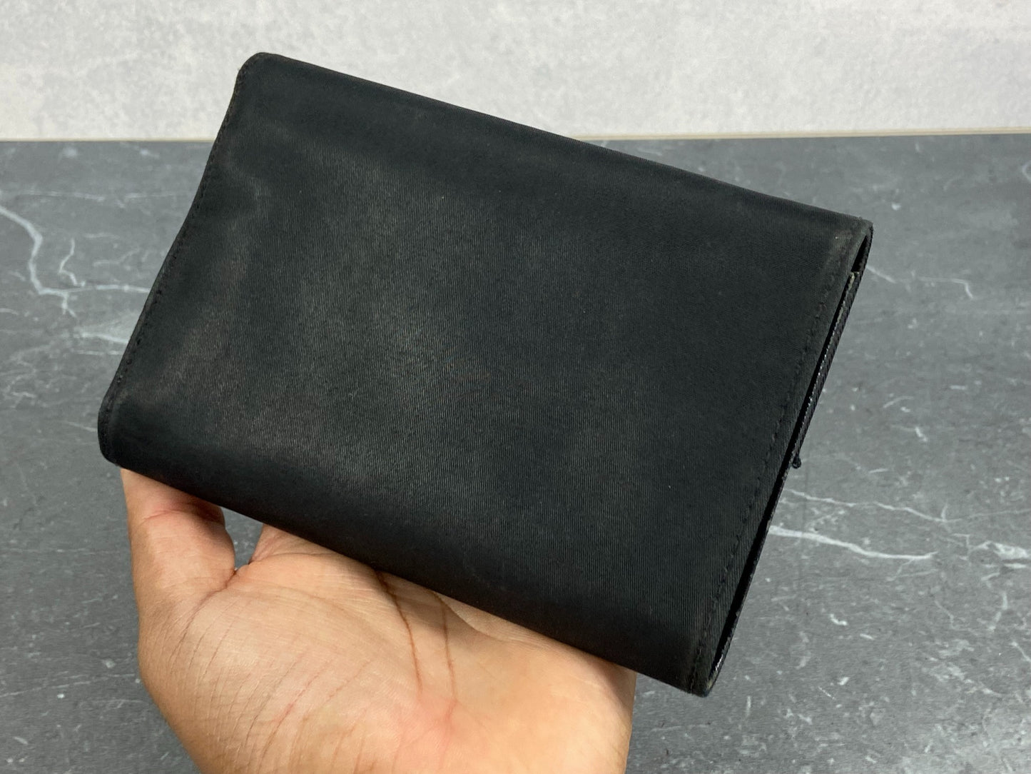 Prada Tessuto Nylon Trifold Wallet Black