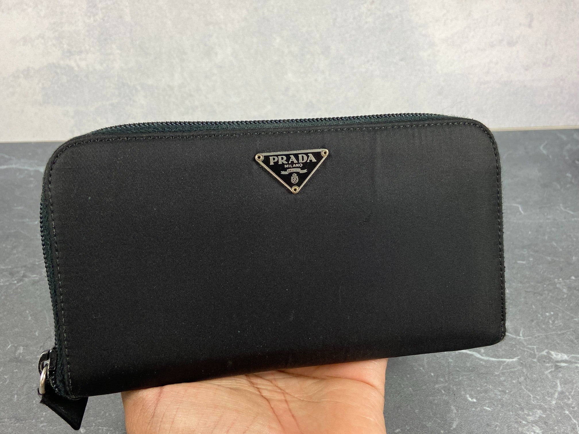 Prada Tessuto Nylon Zippy Wallet Black