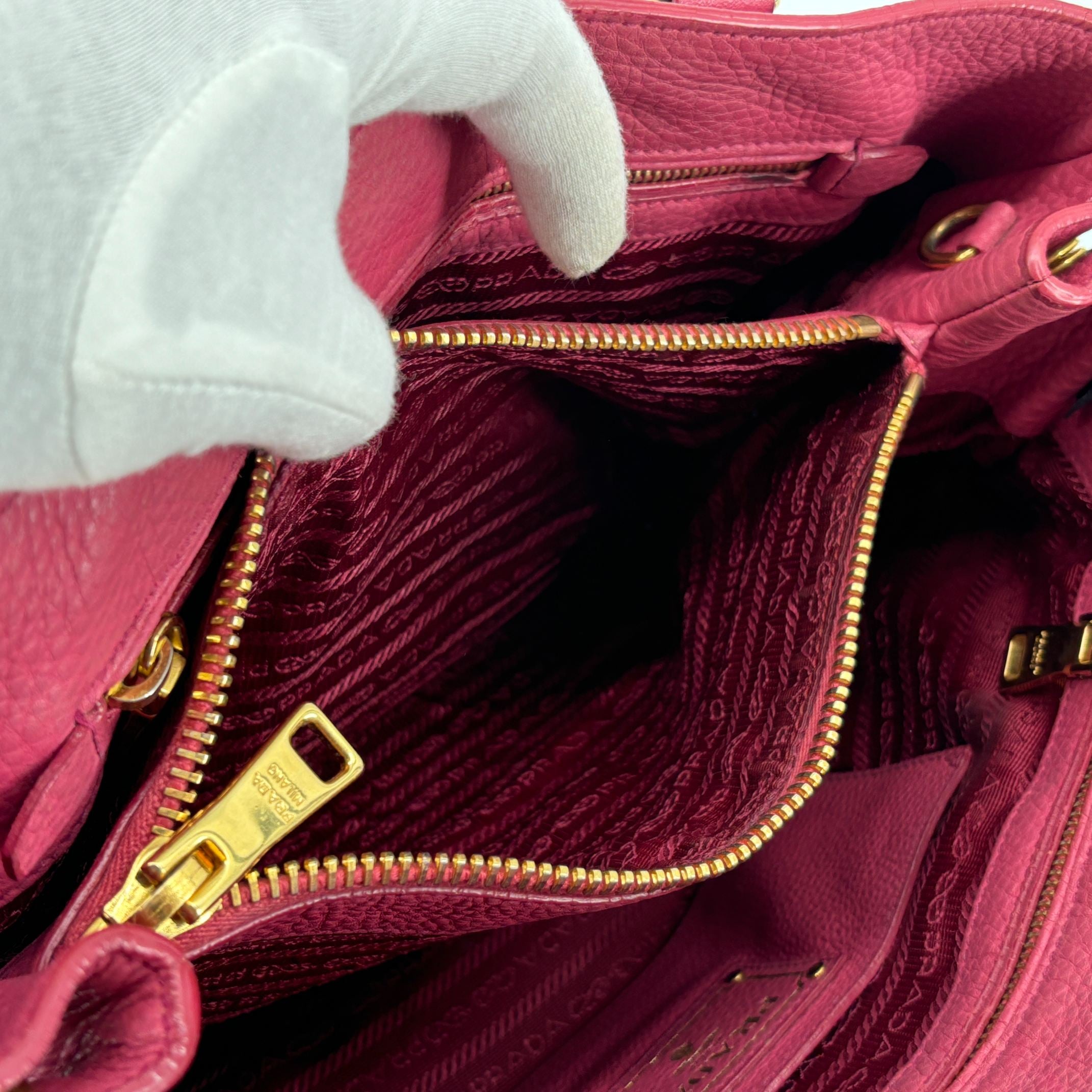 Prada Handbag Pink Vitello Daino Leather