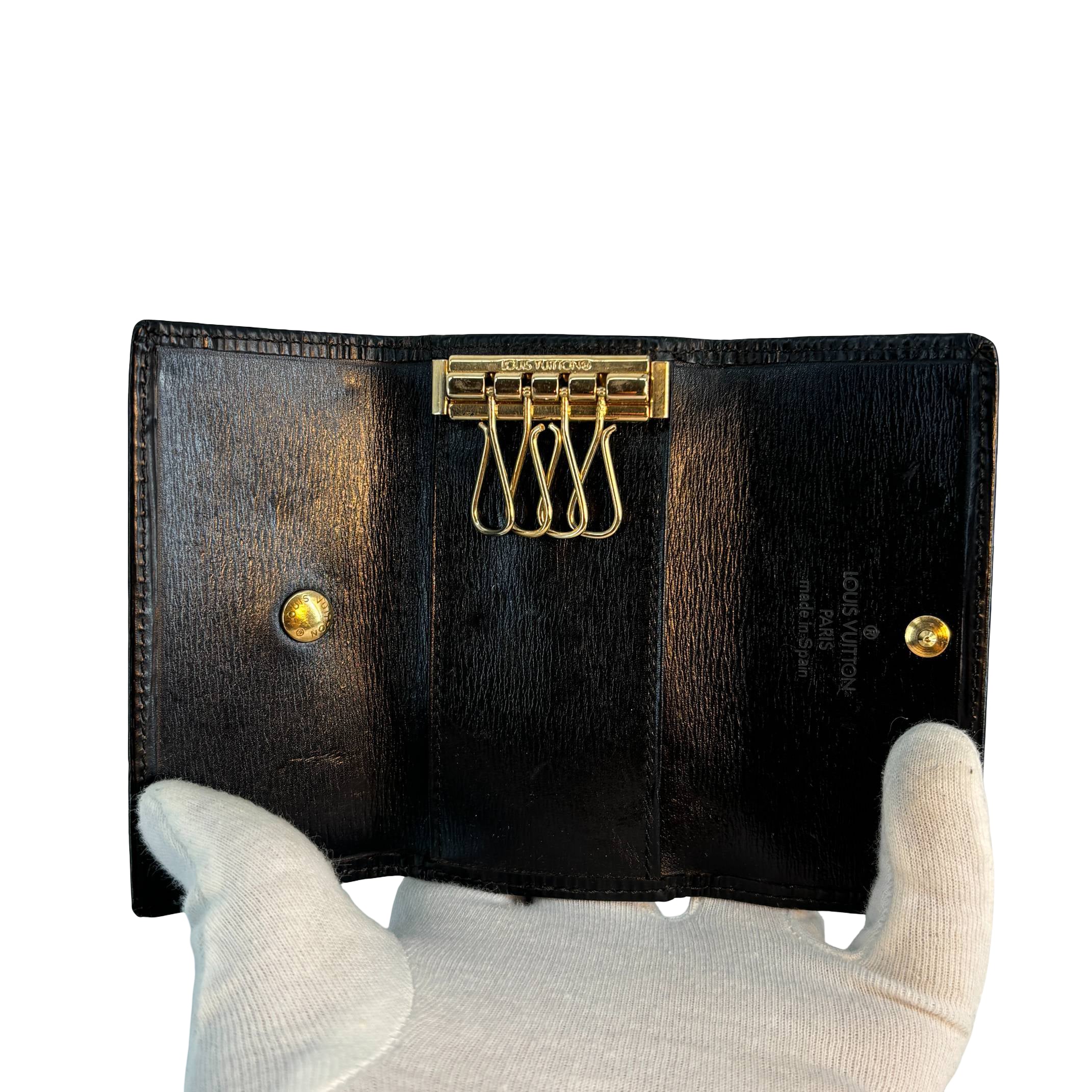 Louis Vuitton 4 Key Holder Black Epi Leather