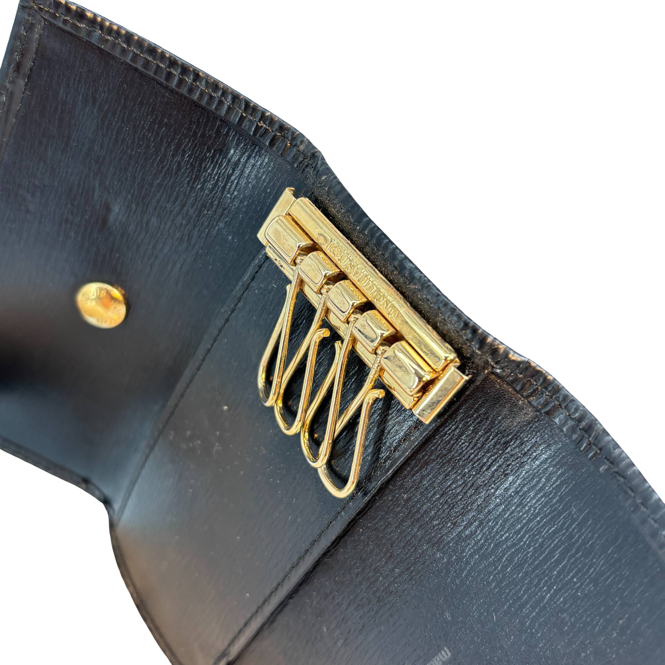 Louis Vuitton 4 Key Holder Black Epi Leather