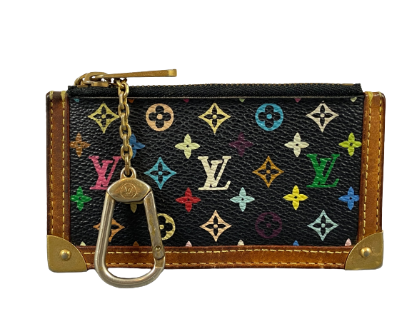 Louis Vuitton Pochette Cles Key Pouch Murakami Multicolor Black
