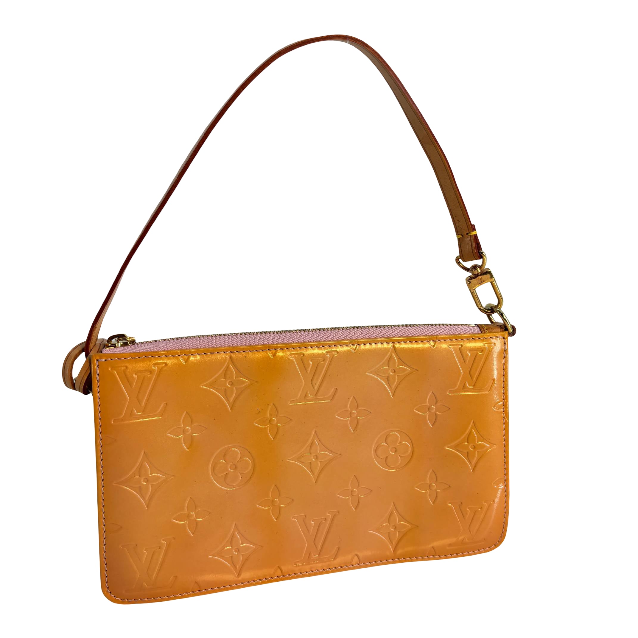 Louis Vuitton Pochette Lexington Orange Vernis Monogram Leather