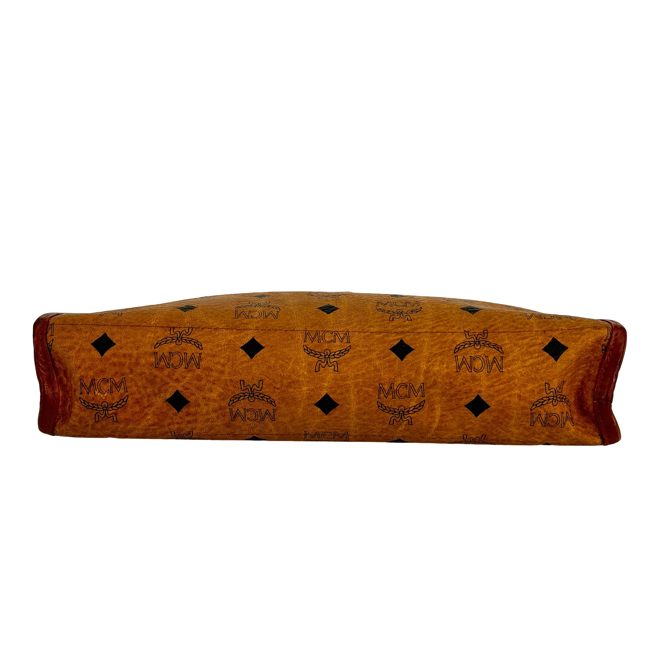 MCM Toiletry Pouch Beige Visetos Cognac Monogram