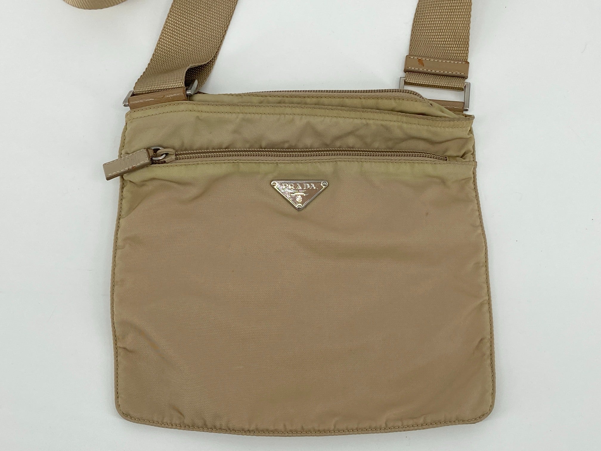 Prada Nylon Shoulder / Messenger Bag Brown