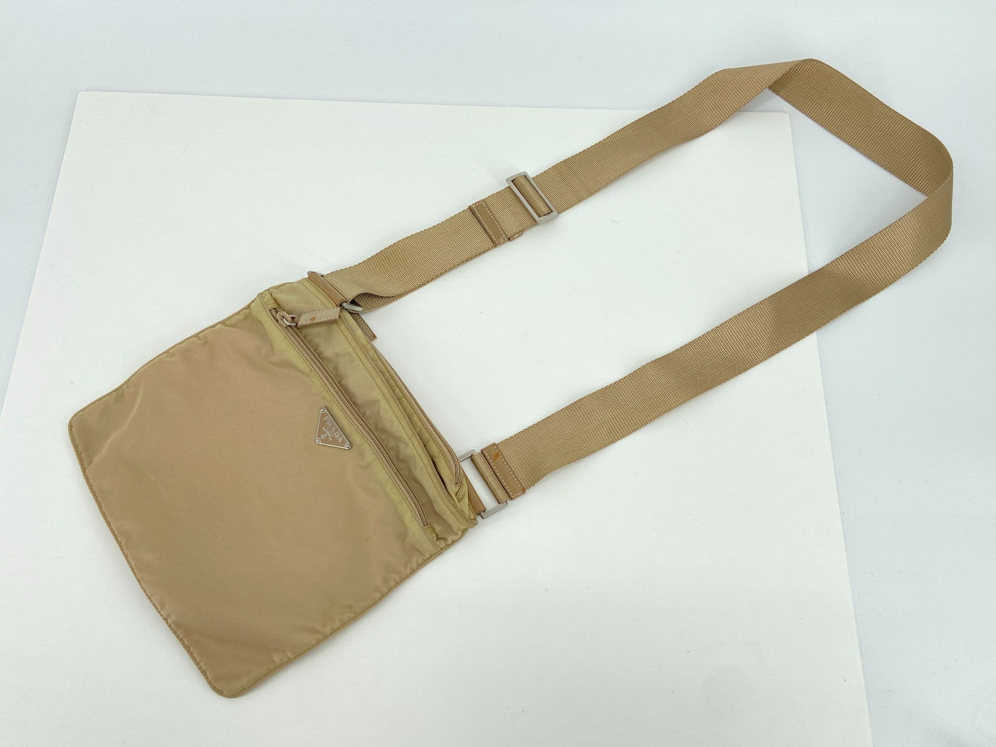 Prada Nylon Shoulder / Messenger Bag Brown