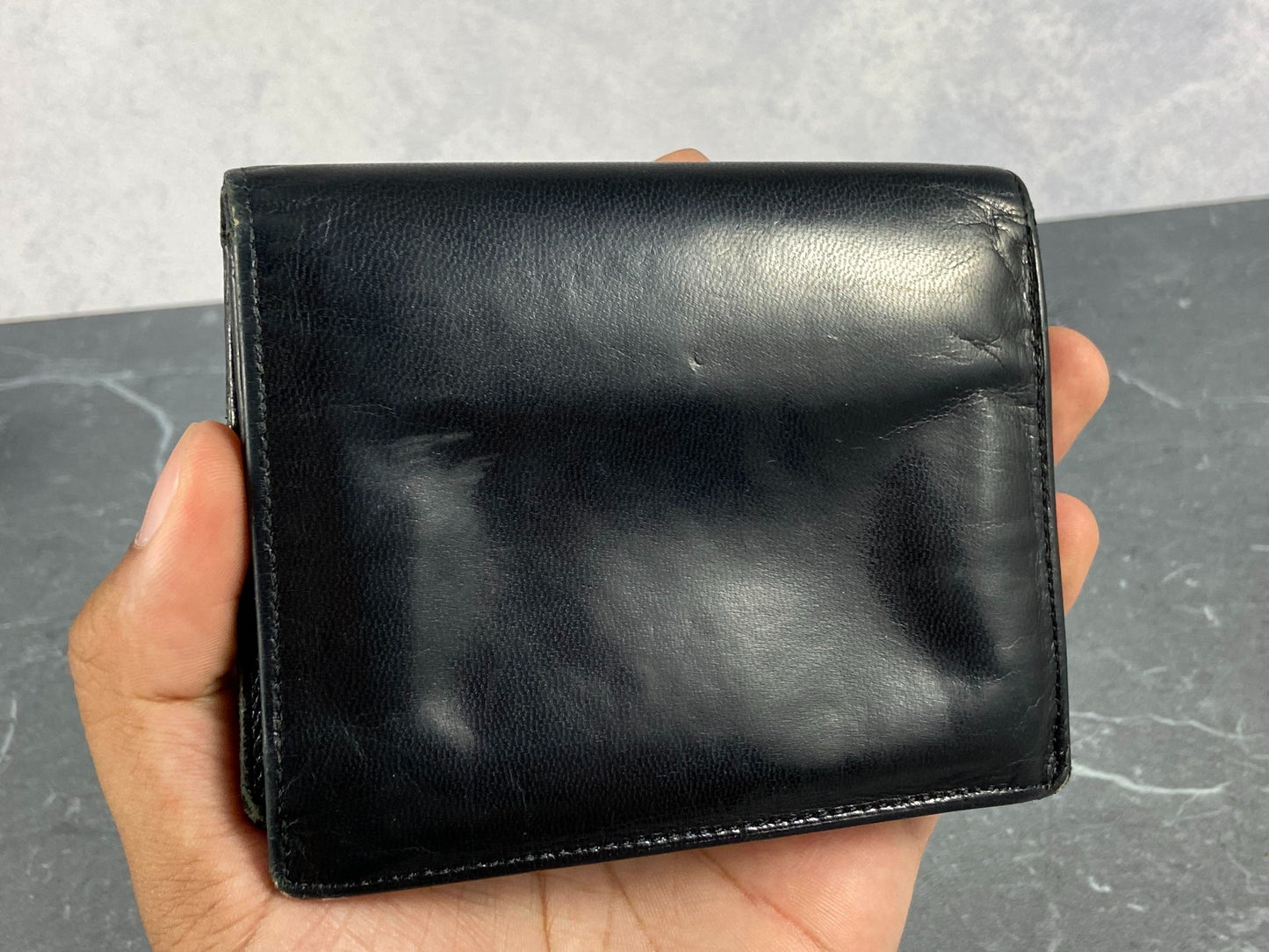 Prada Compact Wallet Black Leather