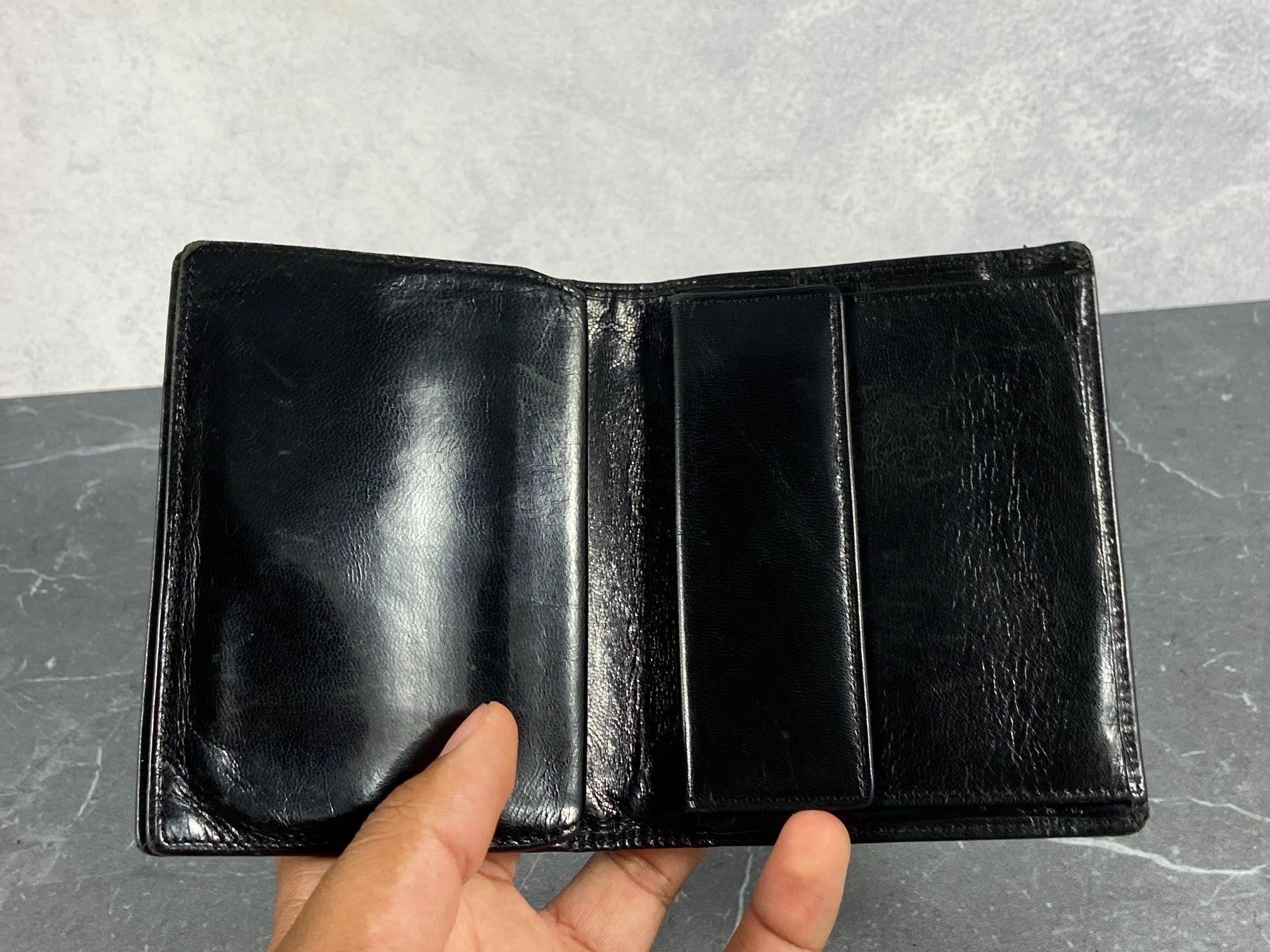 Prada Compact Wallet Black Leather