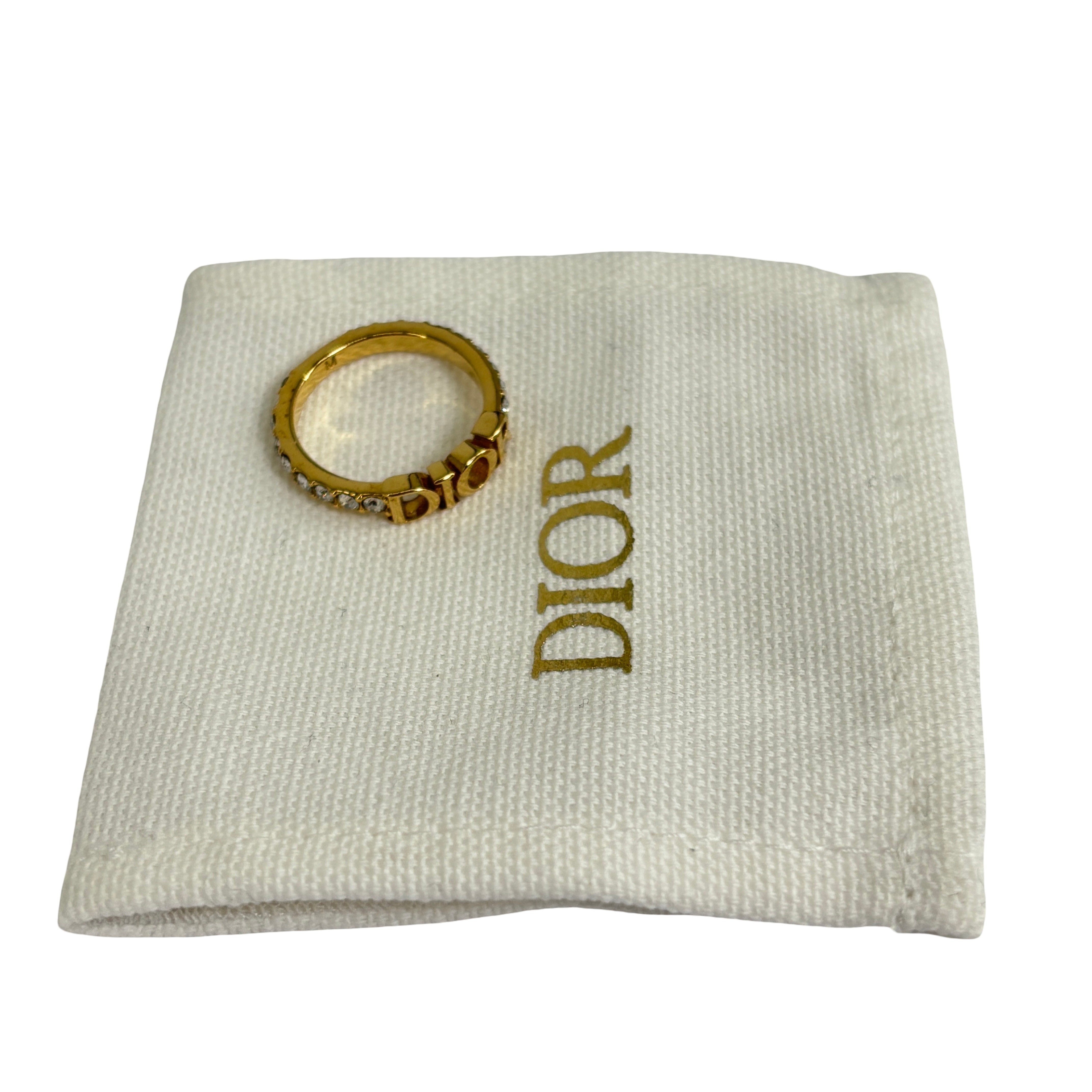 Christian Dior DiorRevolution Ring Size M Gold-Tone Metal