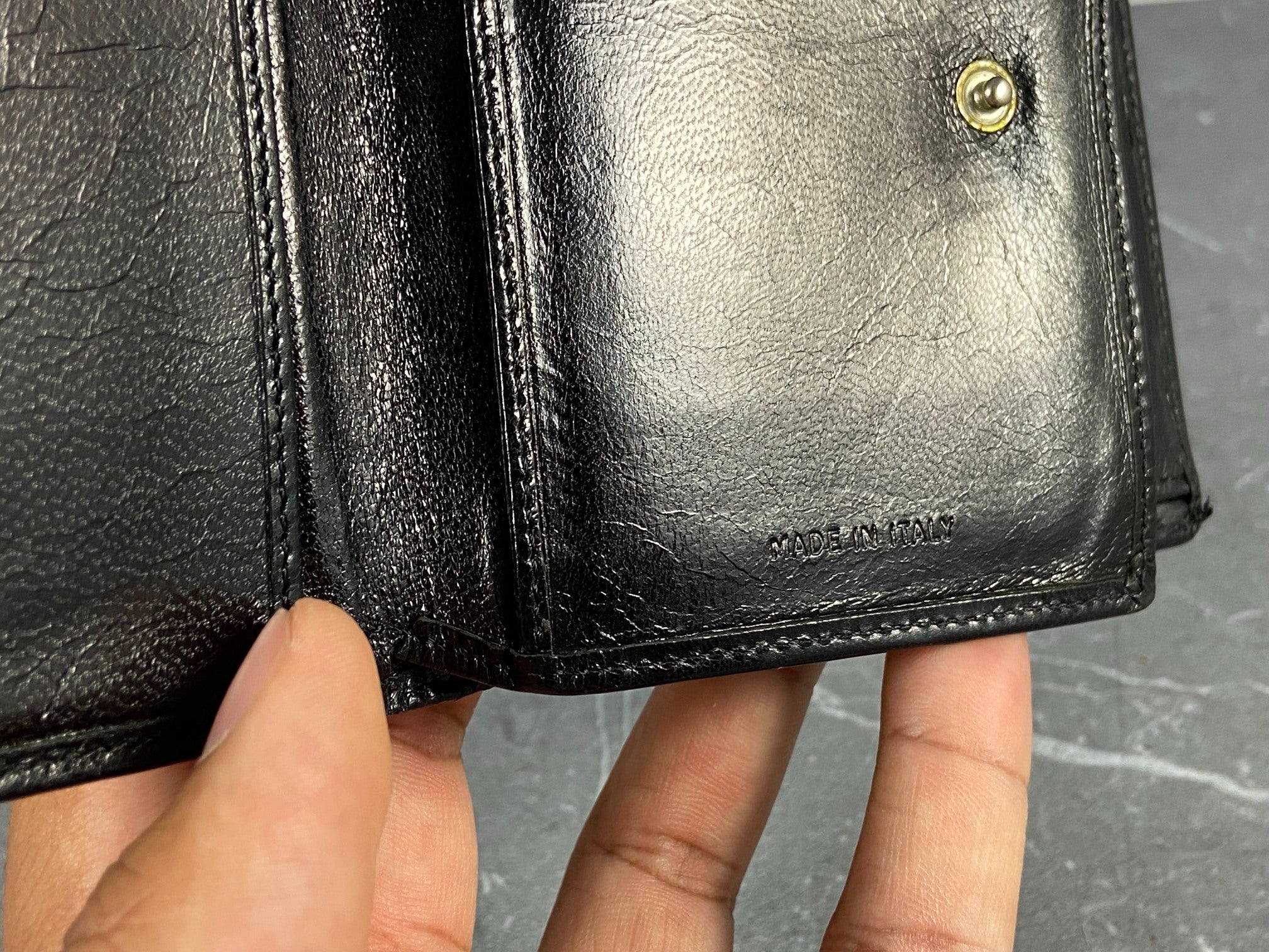 Prada Compact Wallet Black Leather