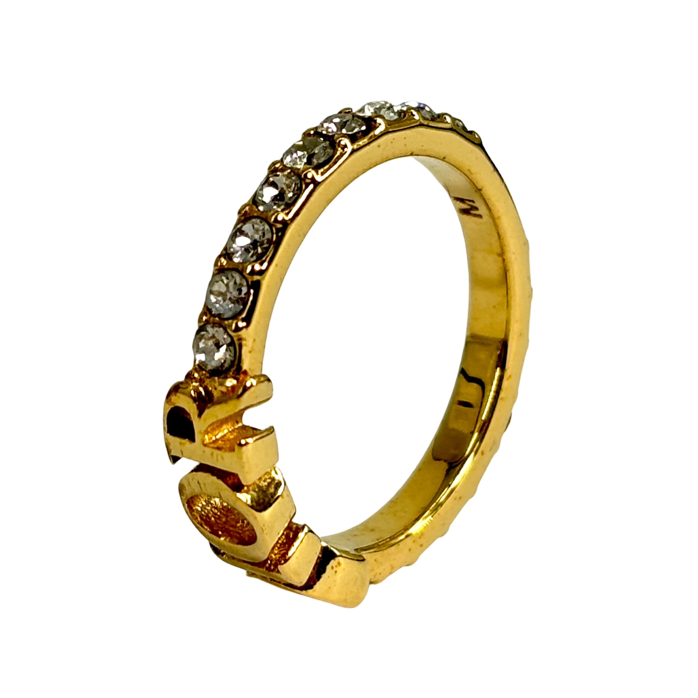 Christian Dior DiorRevolution Ring Size M Gold-Tone Metal