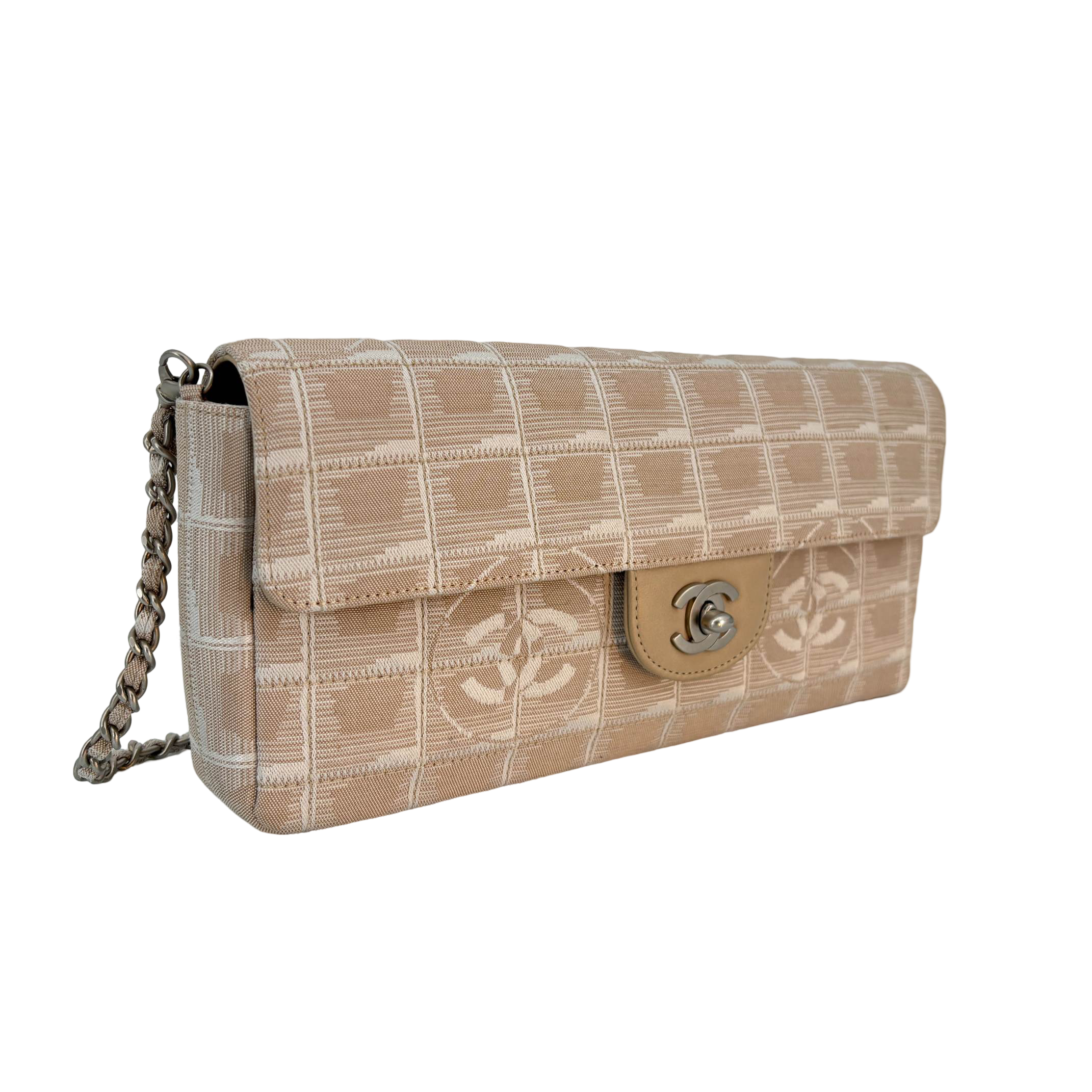 Chanel Travel Line East West Flap Bag Beige