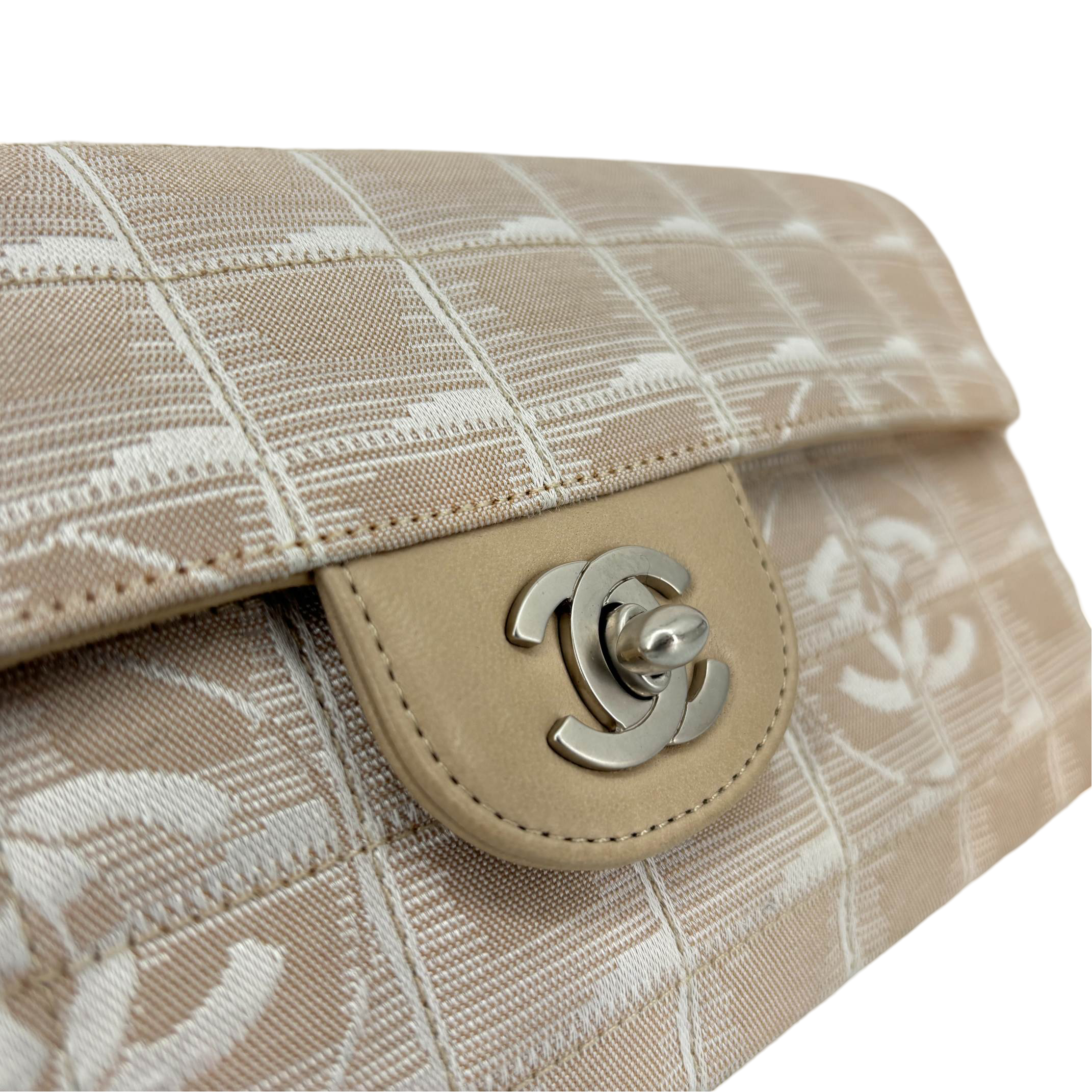 Chanel Travel Line East West Flap Bag Beige