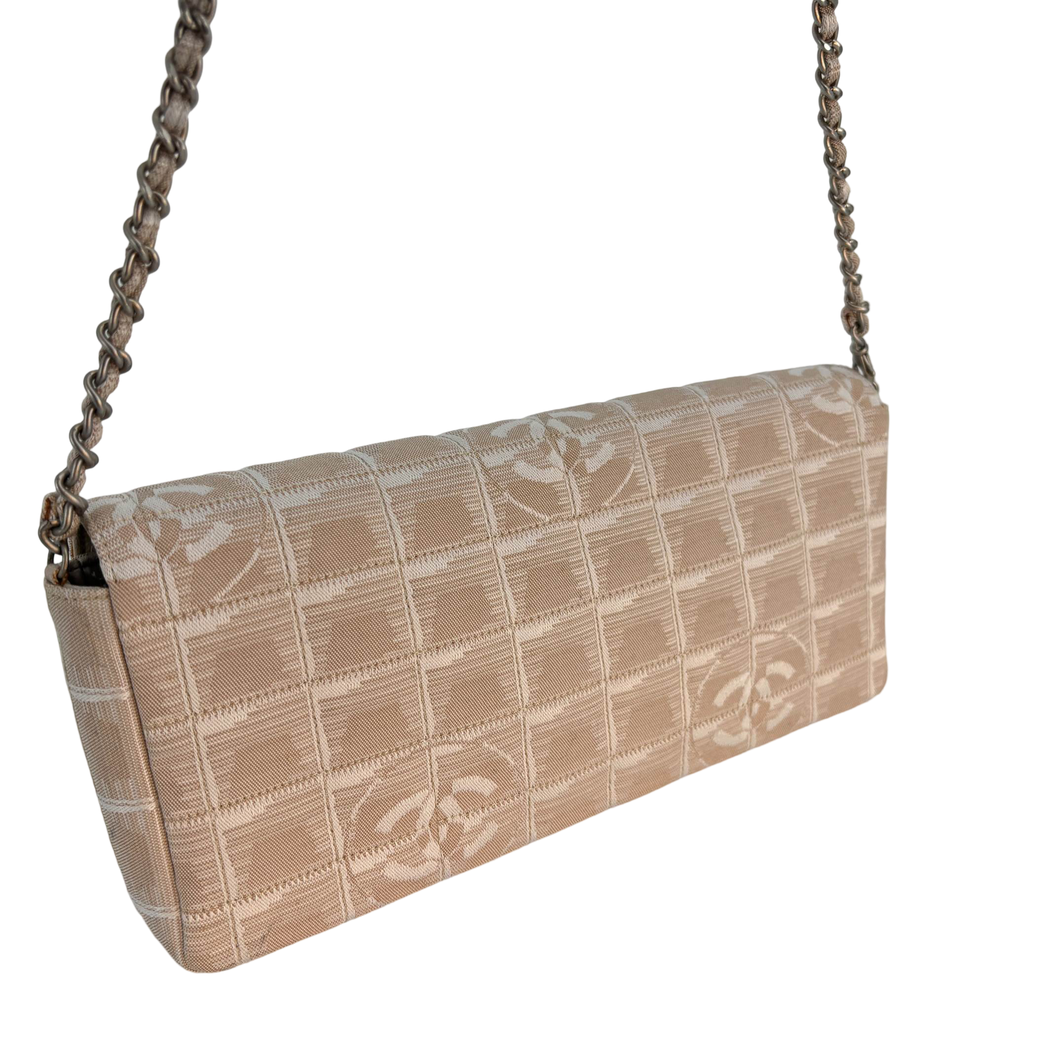 Chanel Travel Line East West Flap Bag Beige