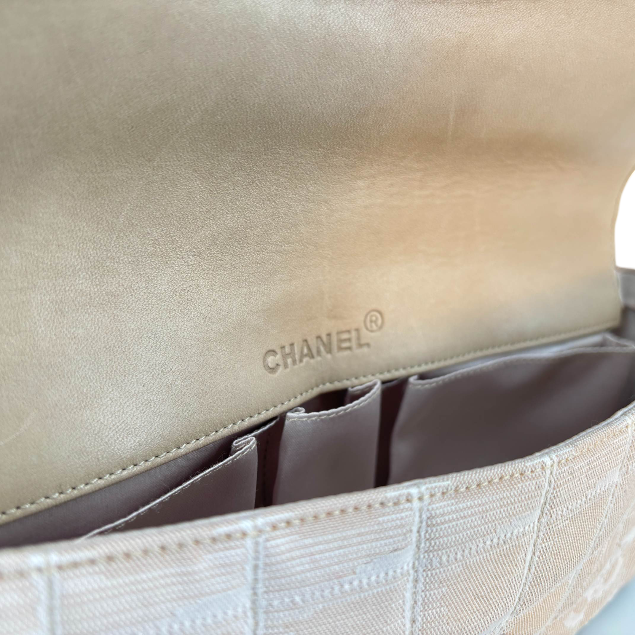 Chanel Travel Line East West Flap Bag Beige