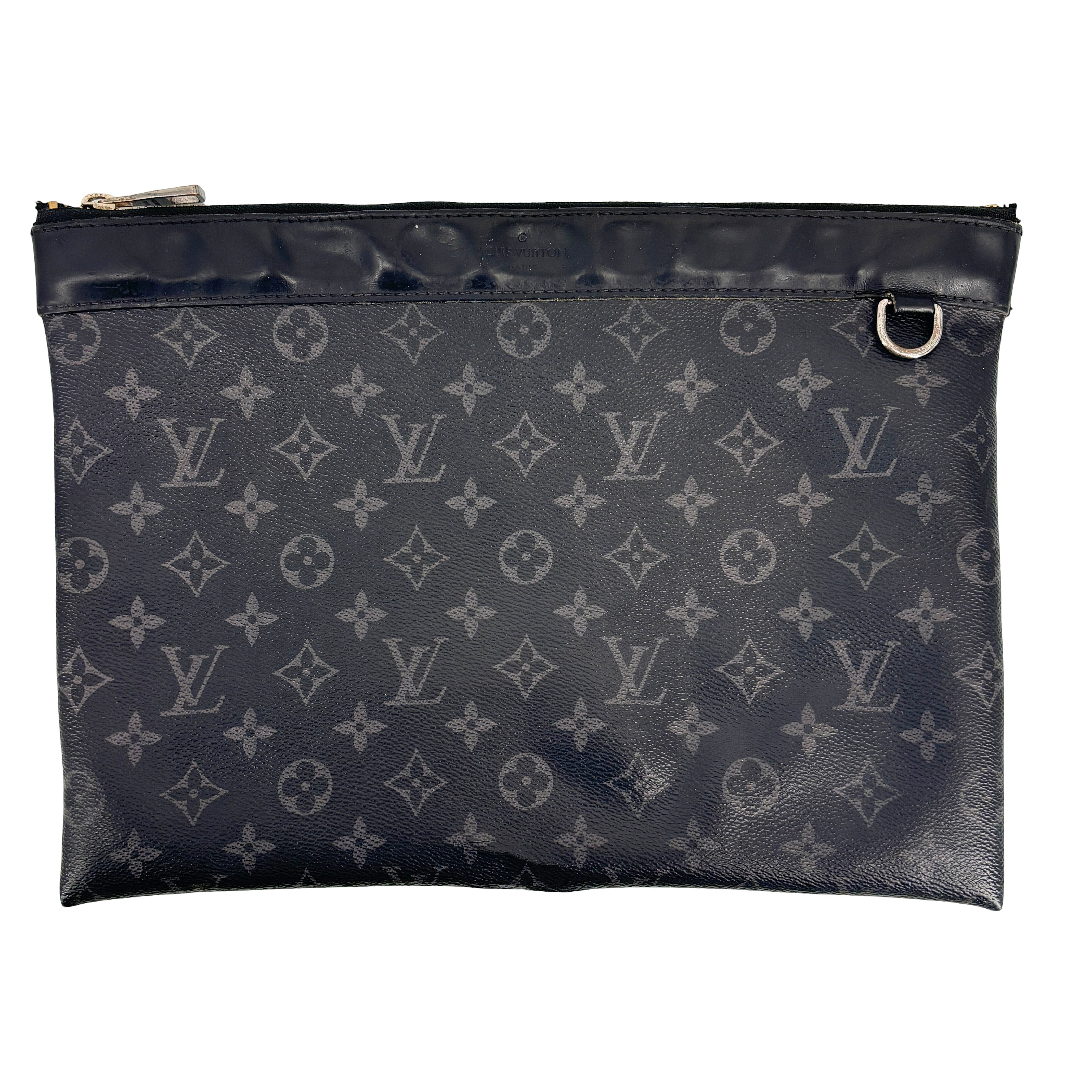 Louis Vuitton Pochette Voyage MM Black Monogram Eclipse Canvas