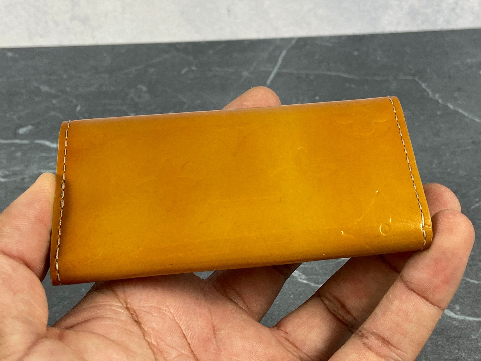 Louis Vuitton 4 Key Holder Orange Vernis Leather