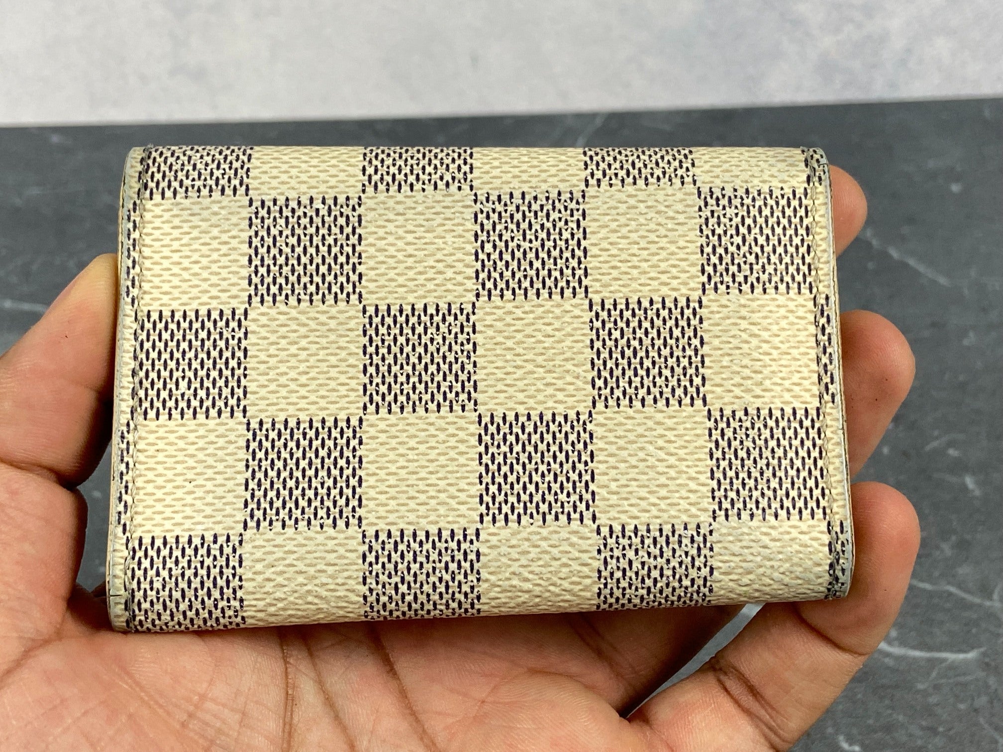 Louis Vuitton 6 Key Holder Damier Azur Canvas