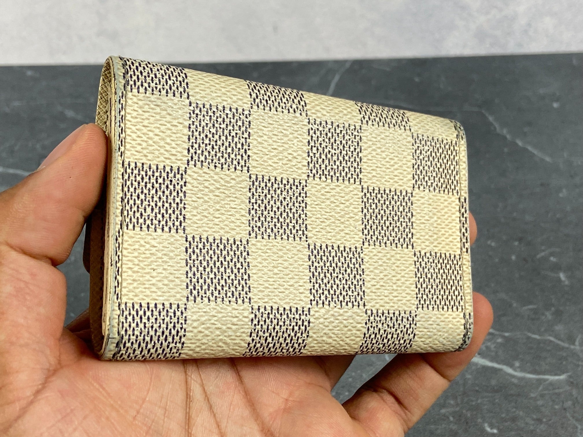 Louis Vuitton 6 Key Holder Damier Azur Canvas