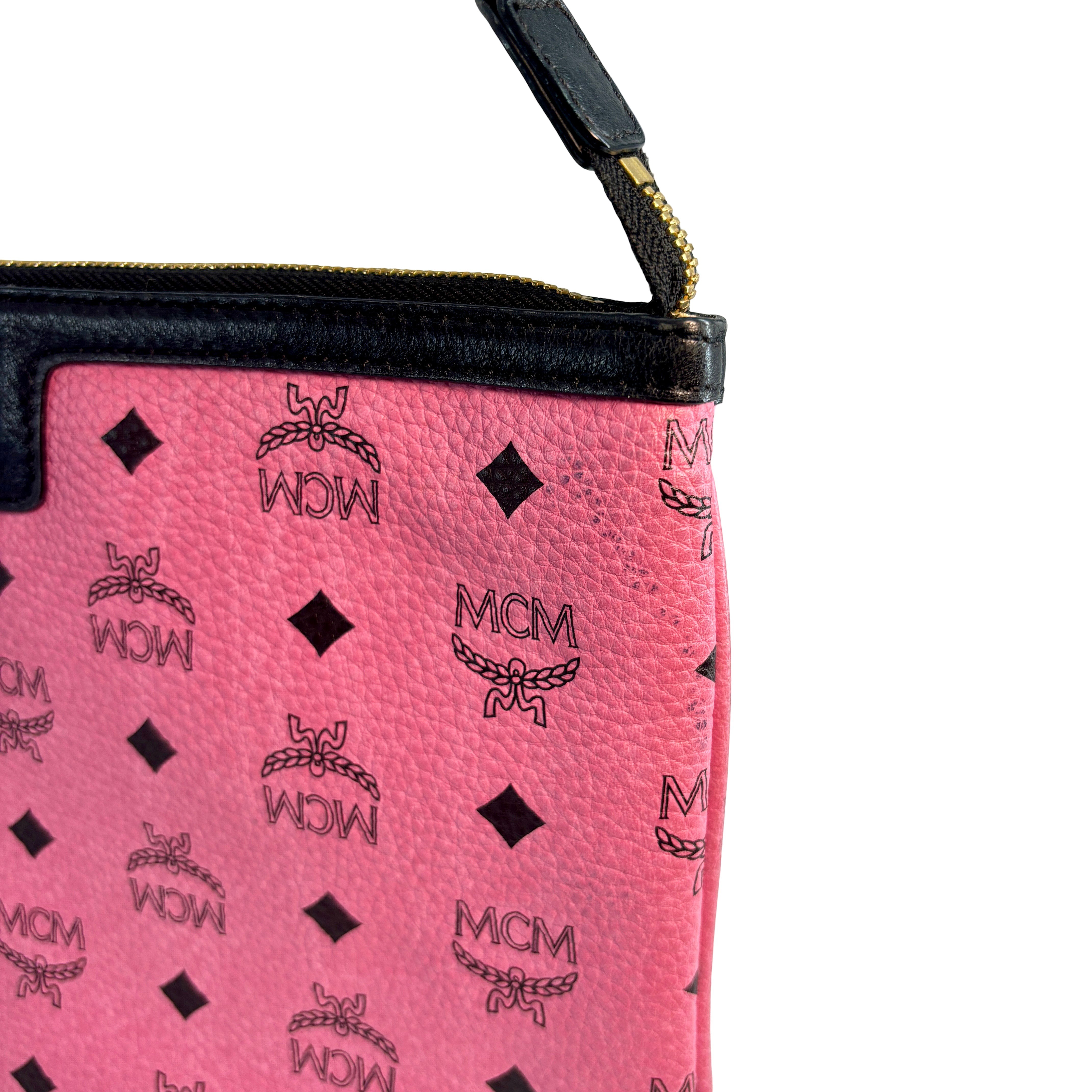 MCM Liz Accessory Pouch / Clutch Pink Visetos Monogram