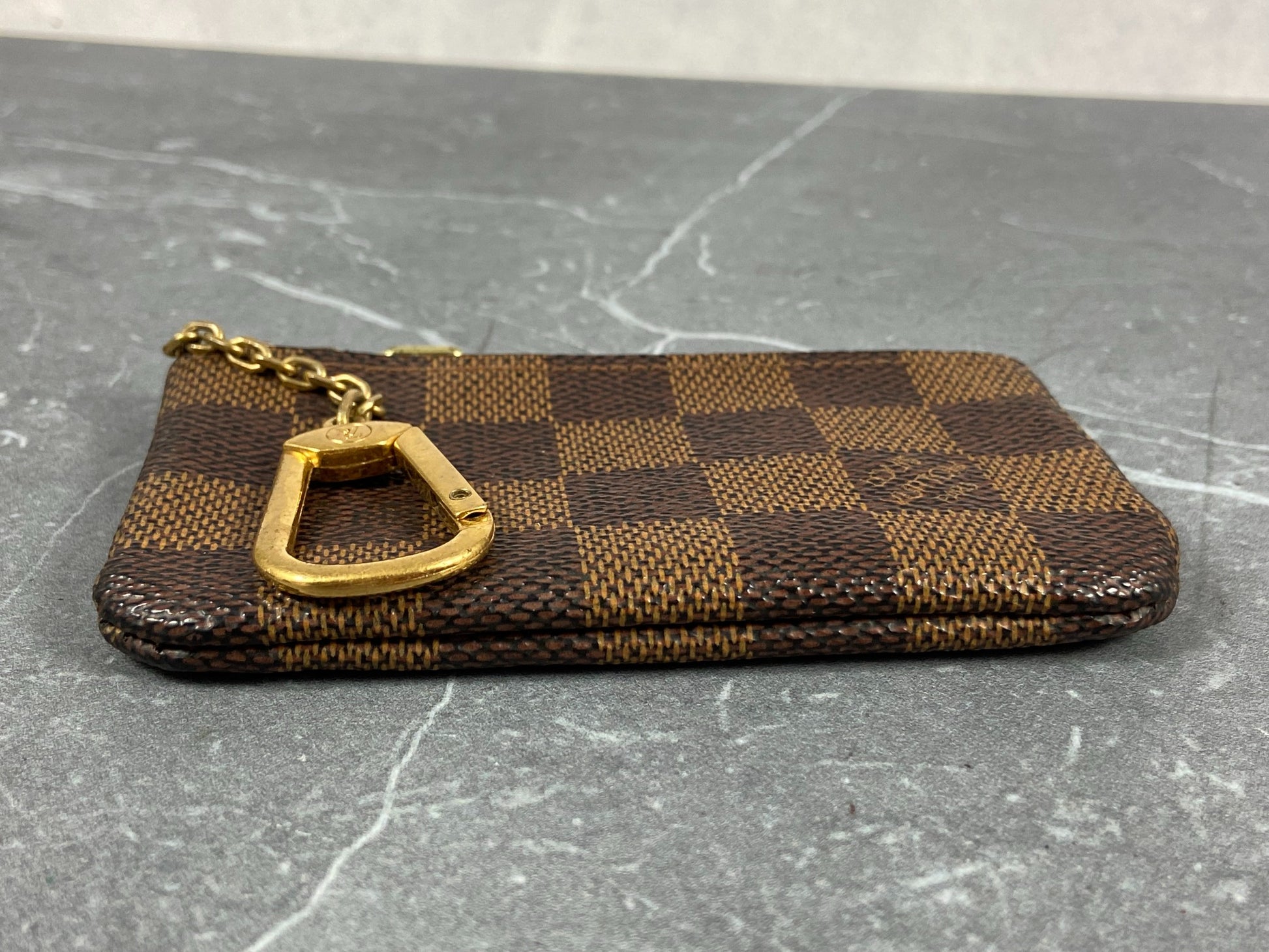 Louis Vuitton Damier Ebene Key Pouch Pochette Cles Keychain Card