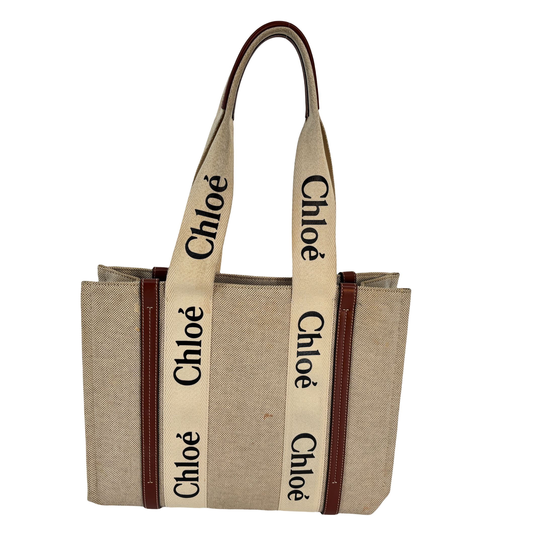 Chloé Woody Tote Bag Beige