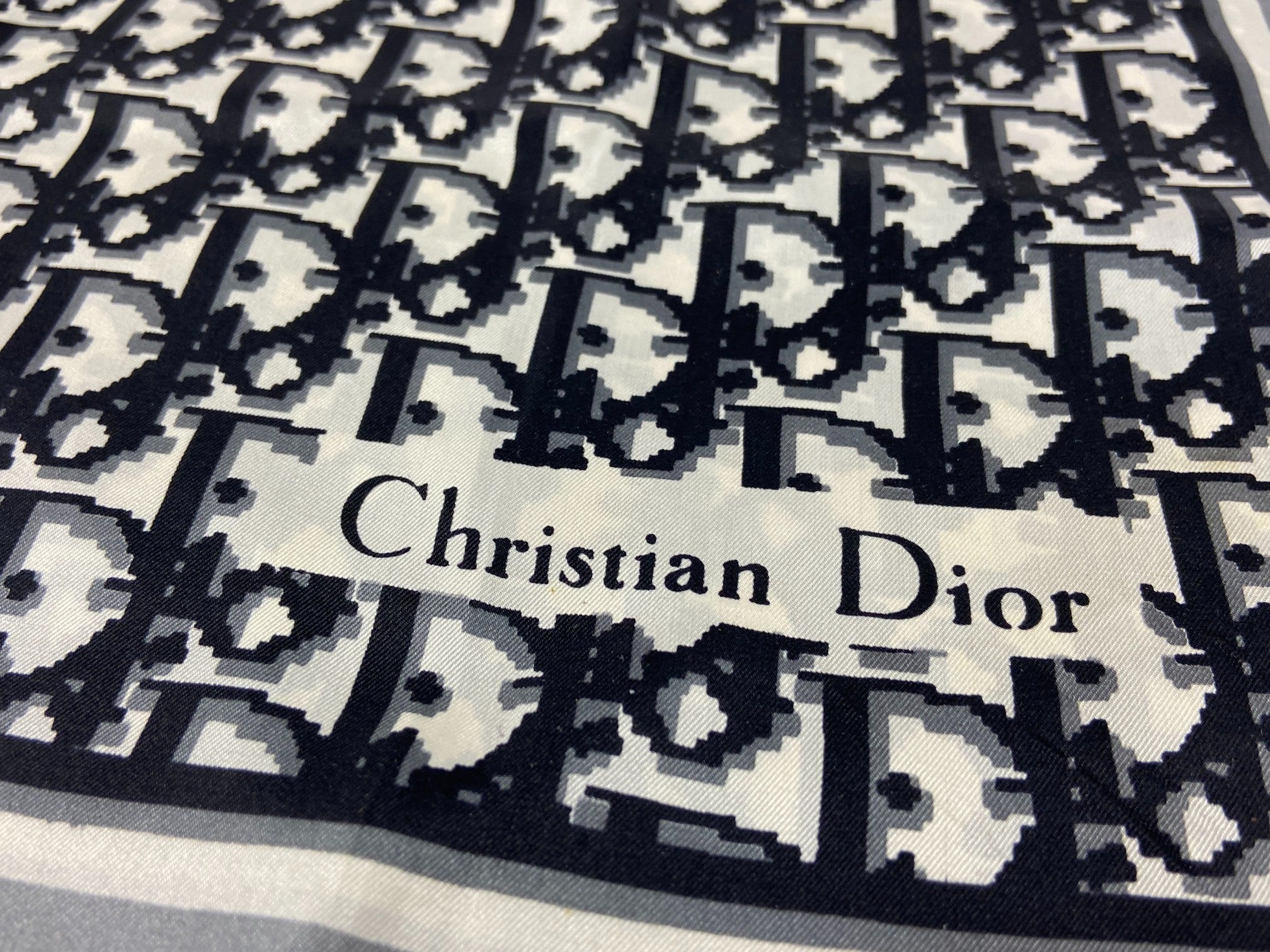 Christian Dior Silk Scarf Black Trotter Monogram