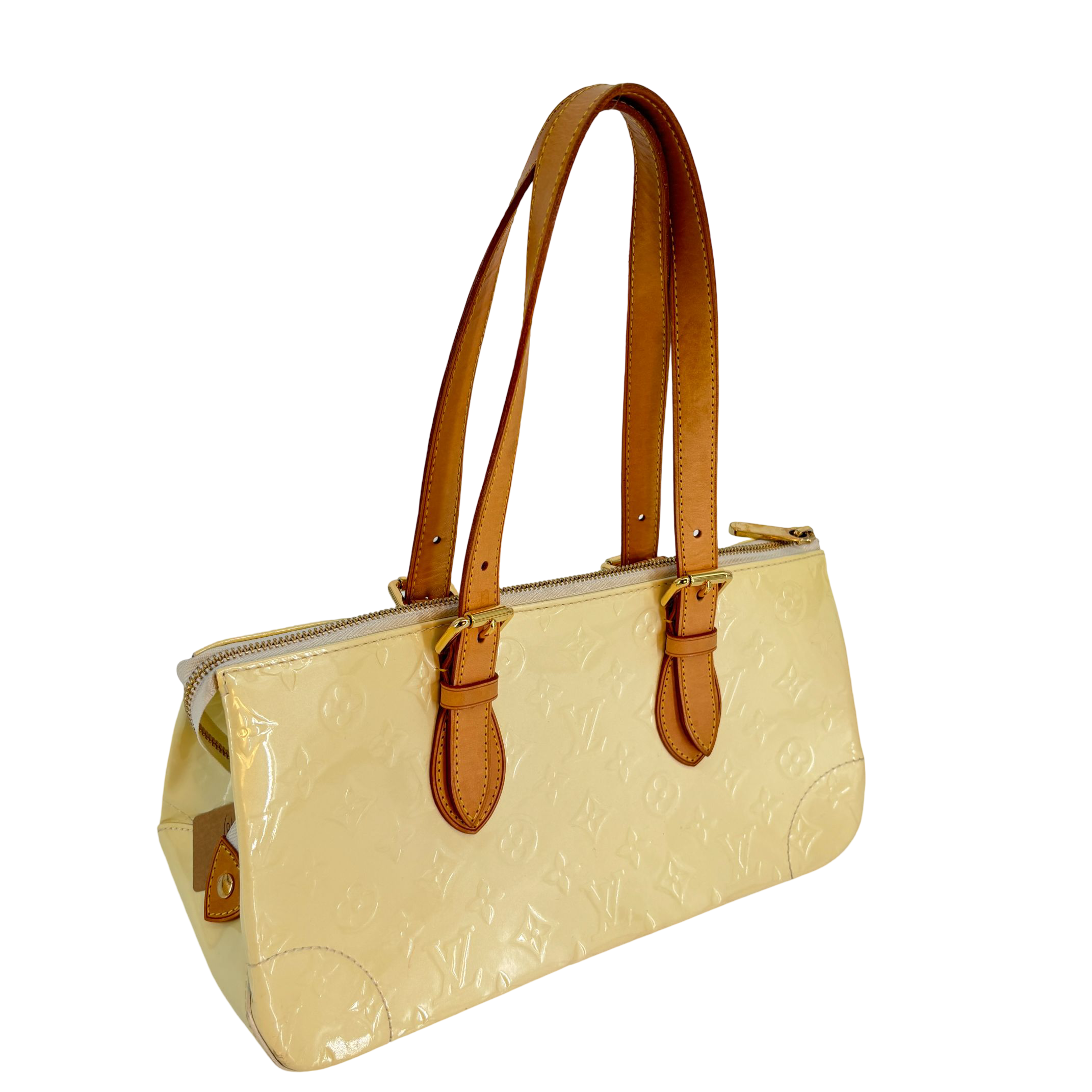 Louis Vuitton Rosewood Bag Beige Vernis Leather